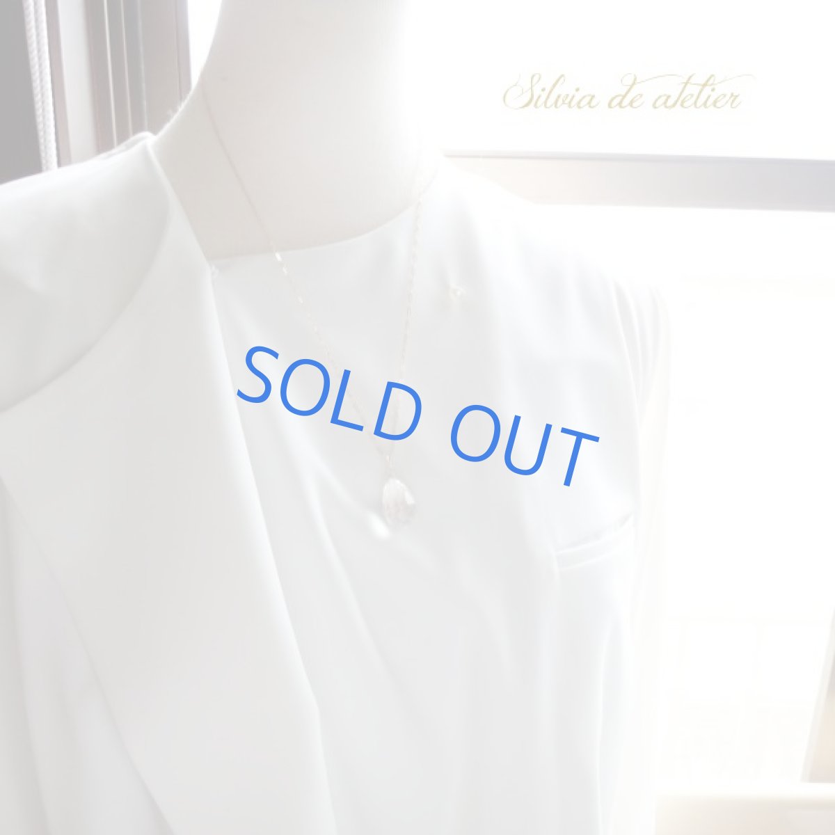 画像4:  １点もの　ガネーシュヒマール産ヒマラヤ水晶　超大粒　ドロップ　ウェーブチェーン14kgfネックレス (4)