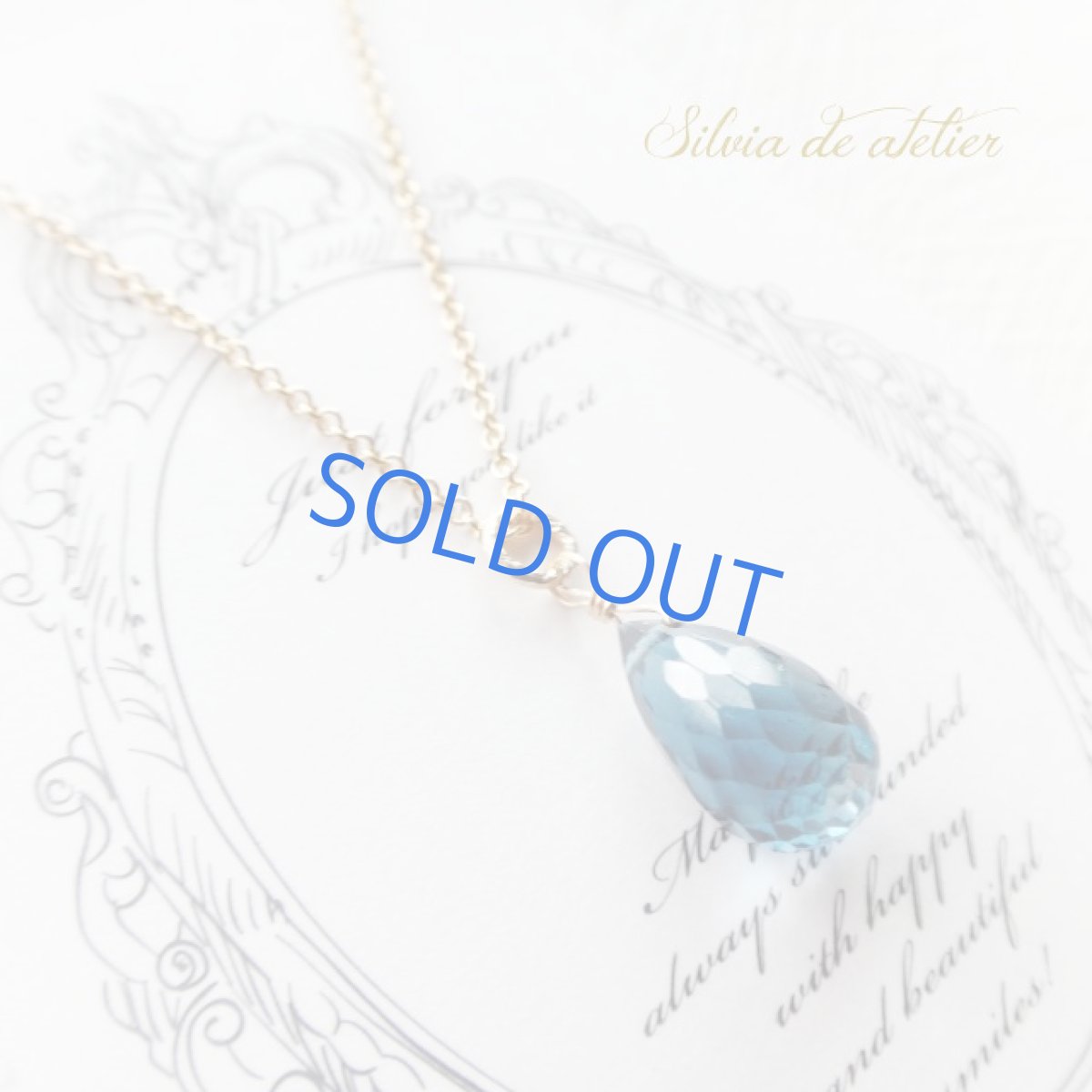 画像7: ４Aランク！M~Lサイズ　ロンドンブルートパーズ　ブリオレットドロップ　一粒　サージカルステンレスネックレス (7)