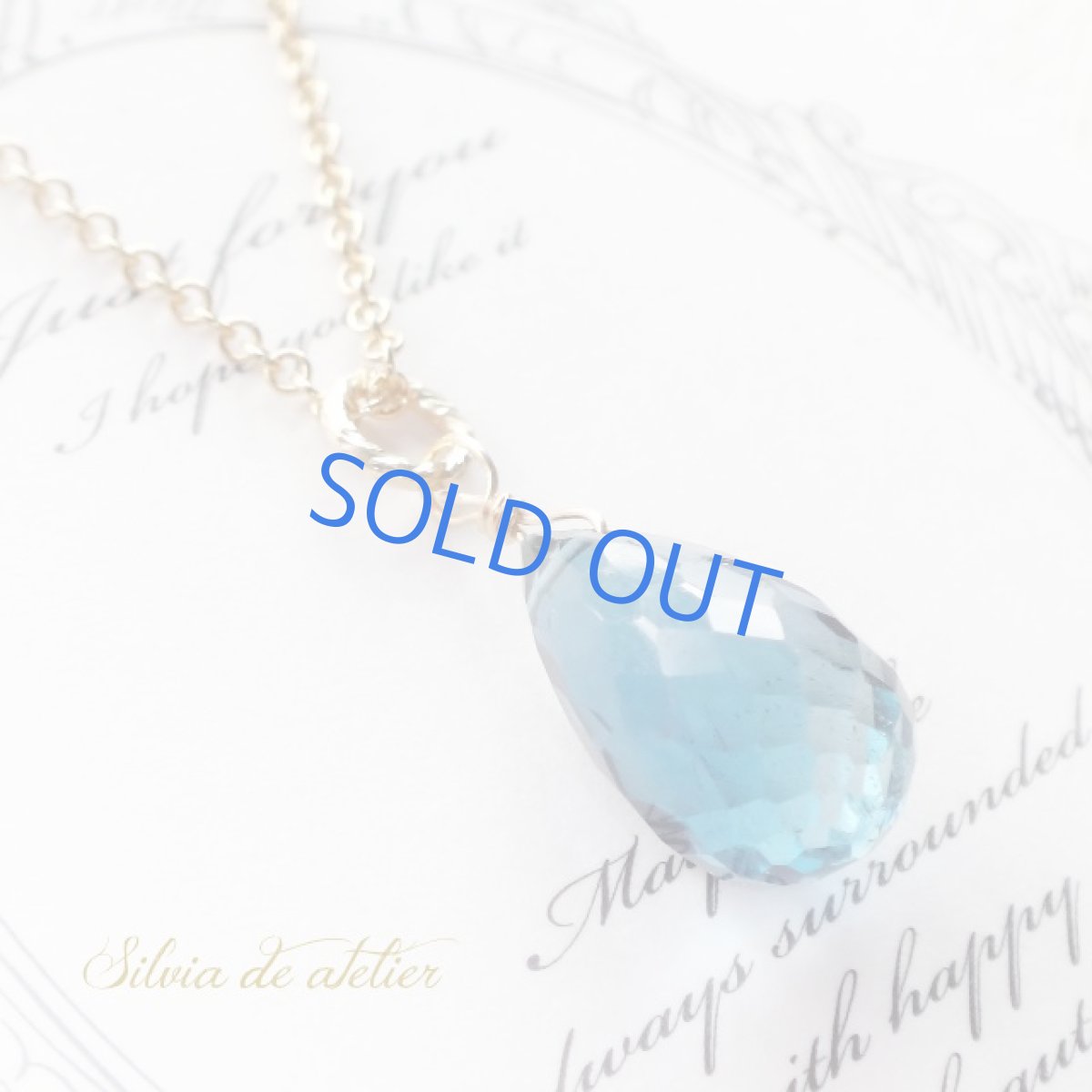 画像4: ４Aランク！M~Lサイズ　ロンドンブルートパーズ　ブリオレットドロップ　一粒　サージカルステンレスネックレス (4)