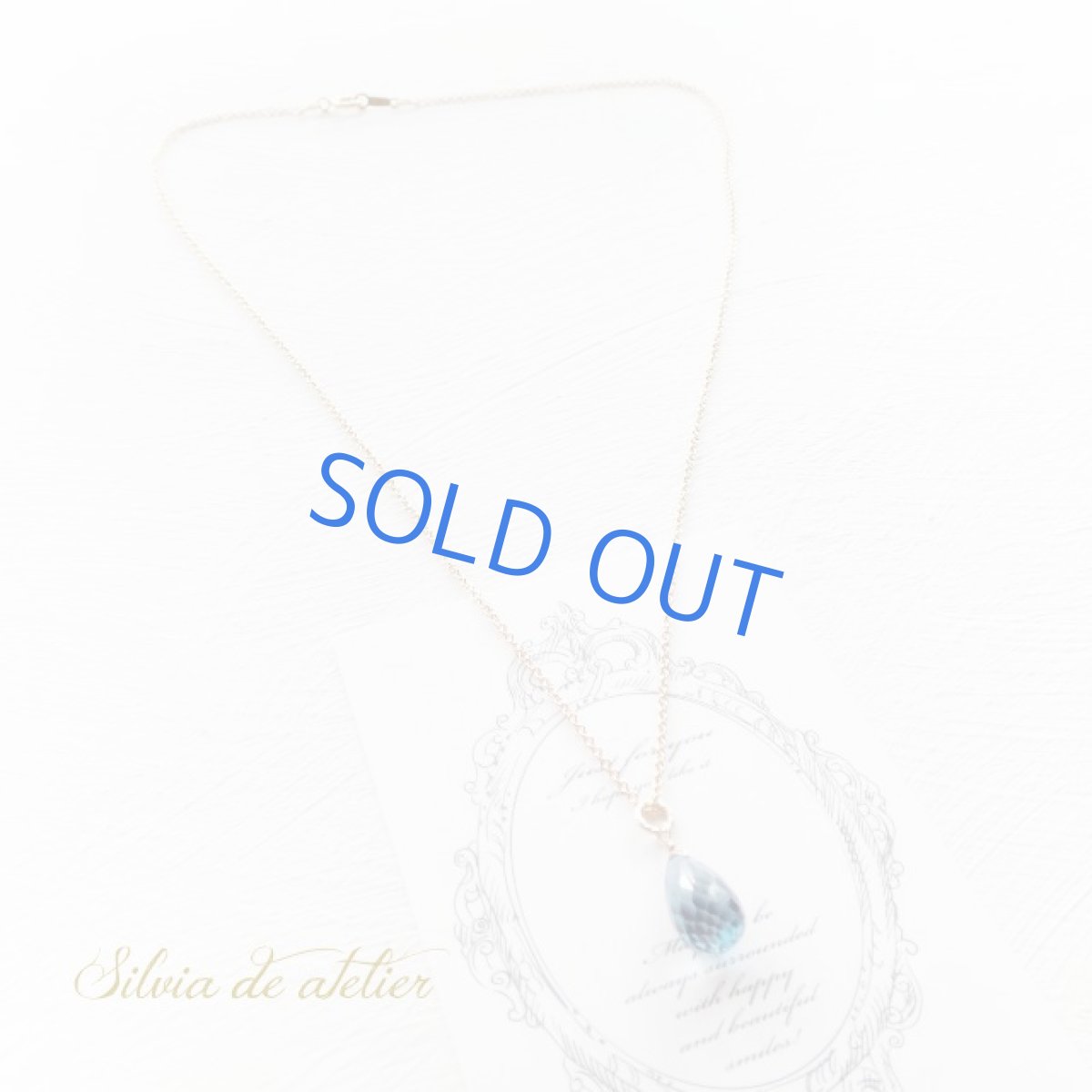 画像3: ４Aランク！M~Lサイズ　ロンドンブルートパーズ　ブリオレットドロップ　一粒　サージカルステンレスネックレス (3)