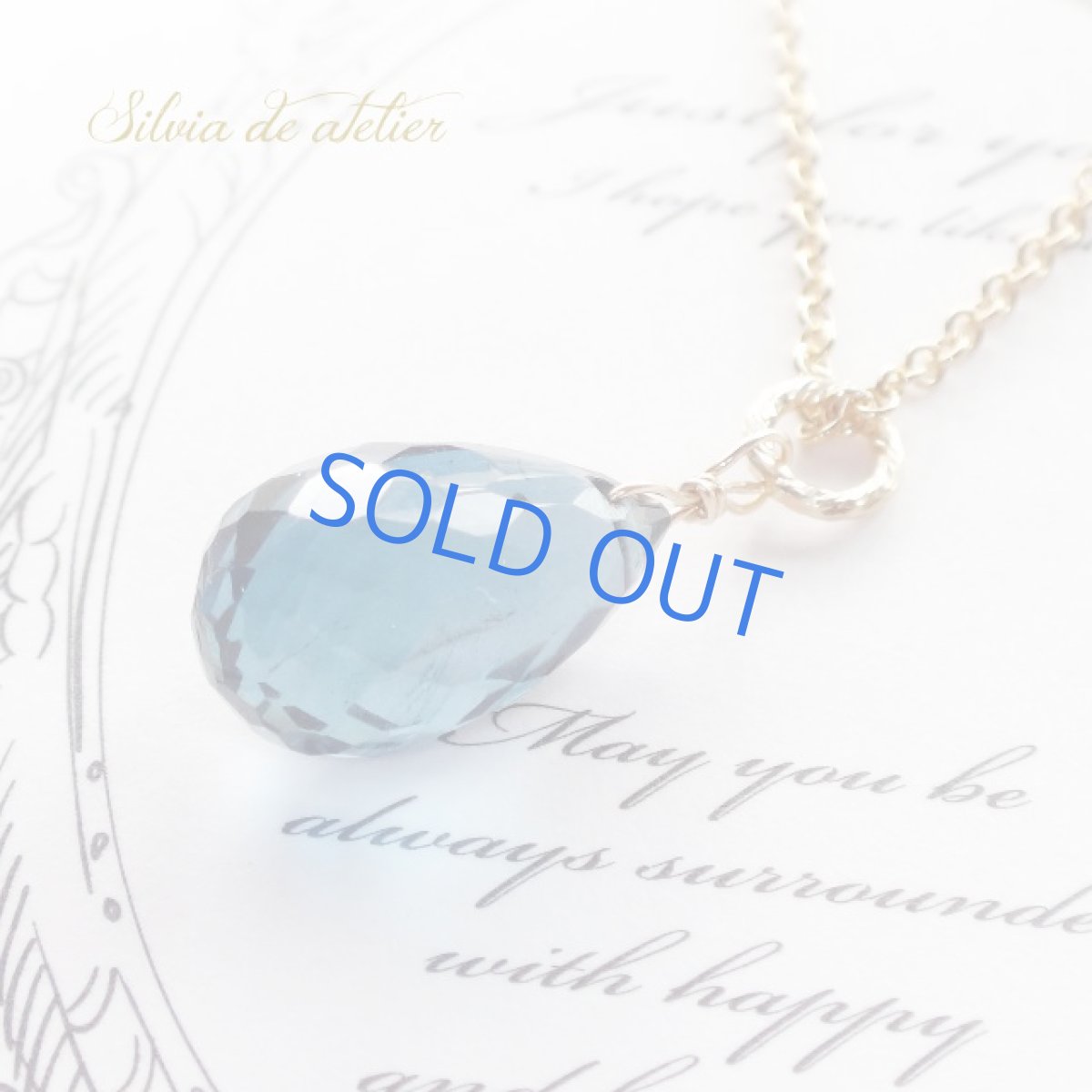 画像5: ４Aランク！M~Lサイズ　ロンドンブルートパーズ　ブリオレットドロップ　一粒　サージカルステンレスネックレス (5)