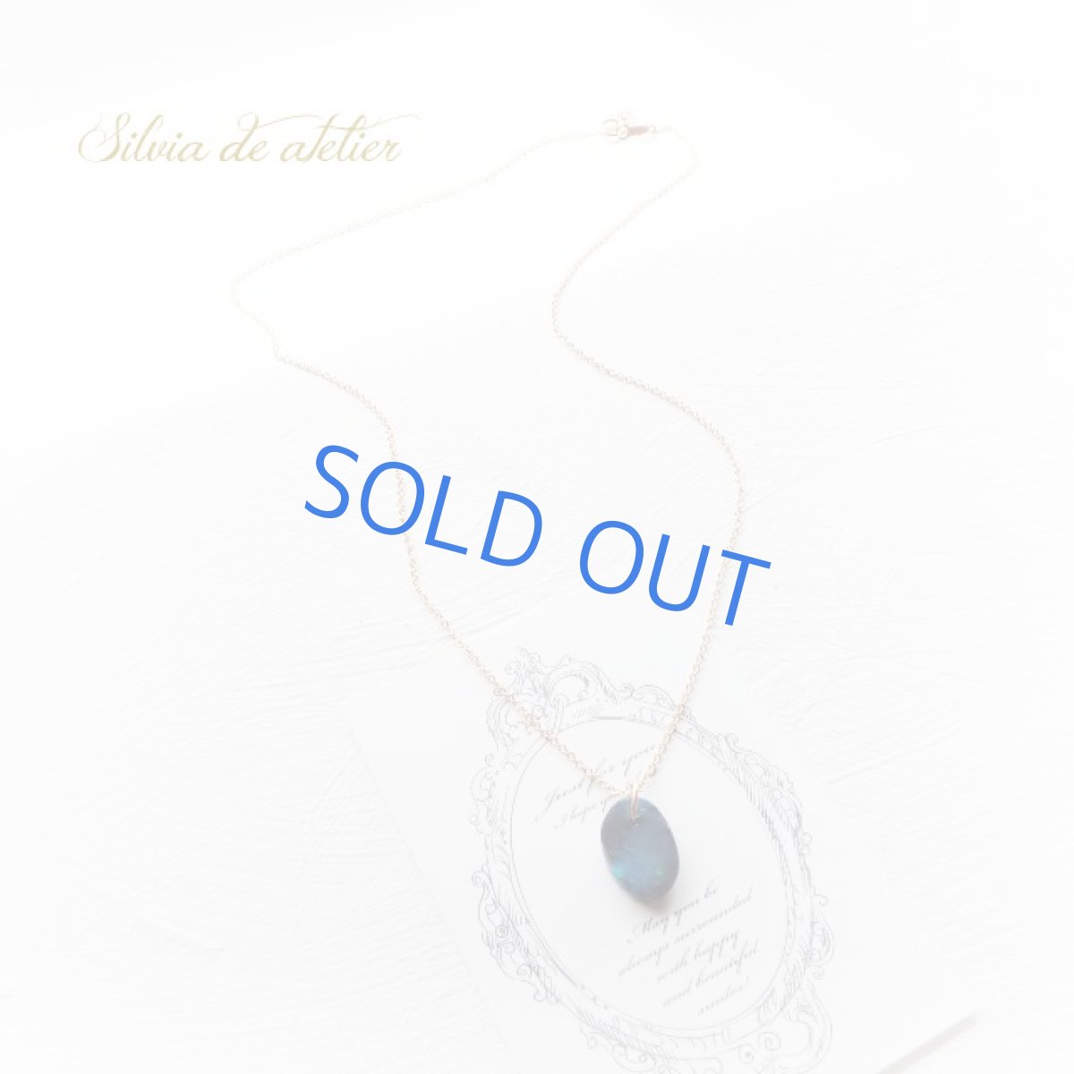 画像3: <ブルー遊色大粒オーバル＞１点もの　オーストラリア産　ブラック　オパール　タブレット　14kgfネックレス (3)