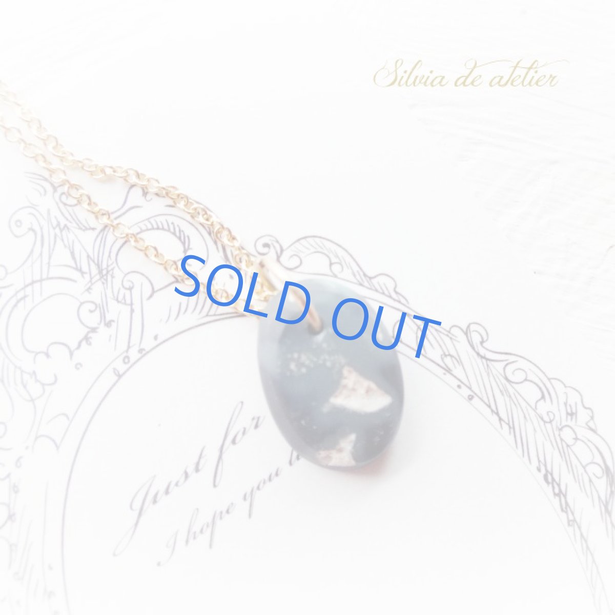 画像7: <ブルー遊色大粒オーバル＞１点もの　オーストラリア産　ブラック　オパール　タブレット　14kgfネックレス (7)