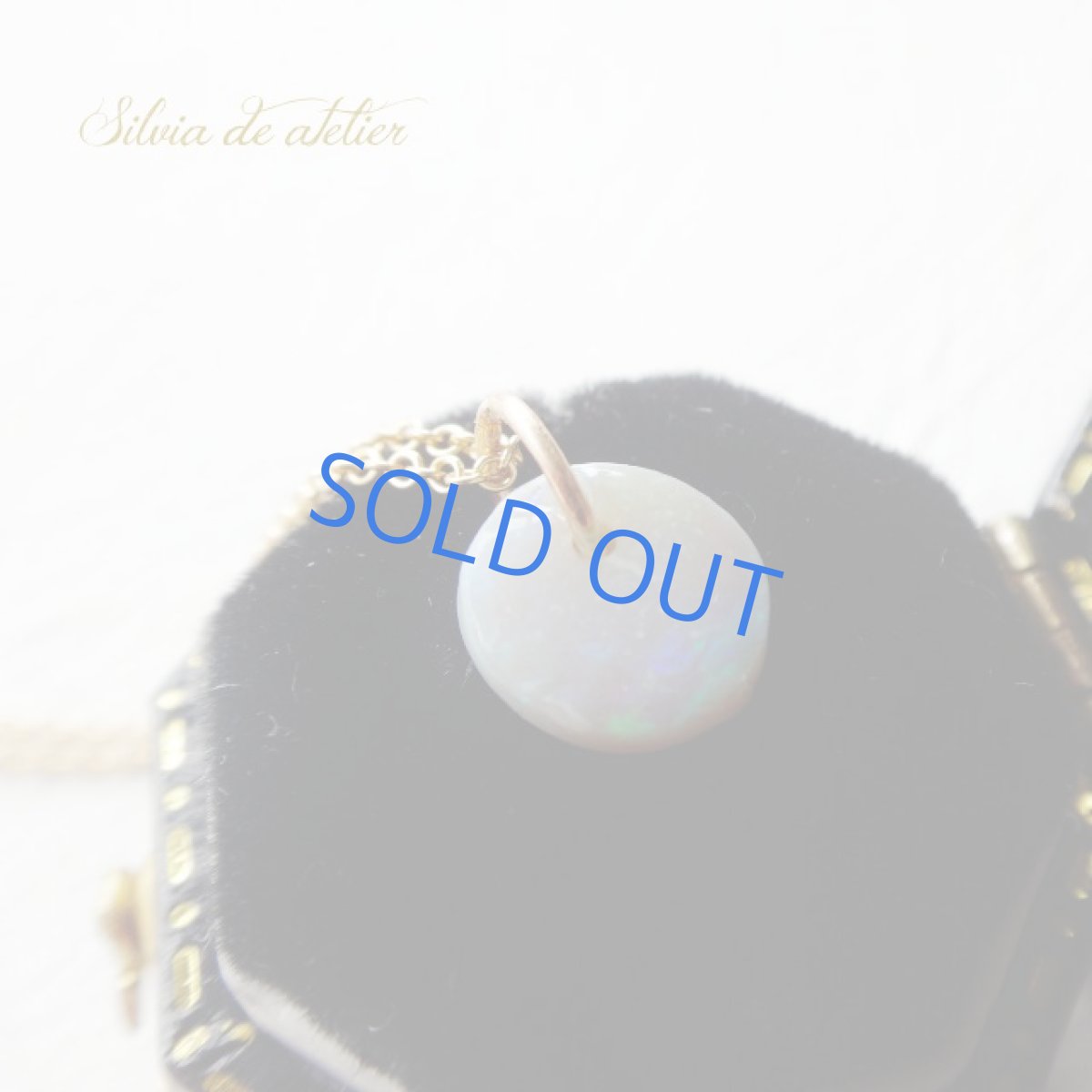 画像4: <訳あり・ライトグレー＞１点もの　オーストラリア産　ブラック　オパール　タブレット　14kgfネックレス (4)