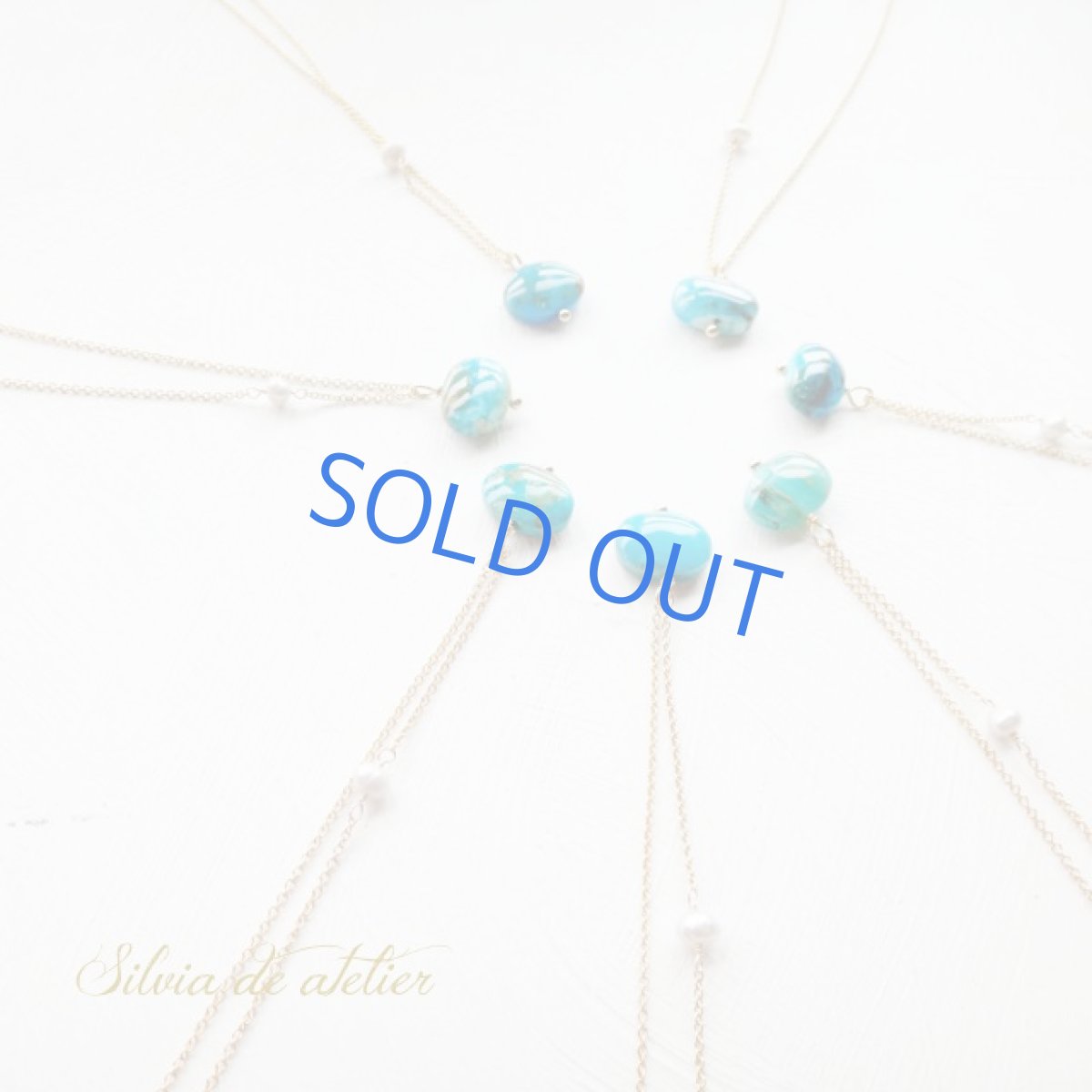 画像7: <各１点もの・残り1＞　オーストラリア産　ブルー　オパール　横型オーバル　14kgfネックレス (7)