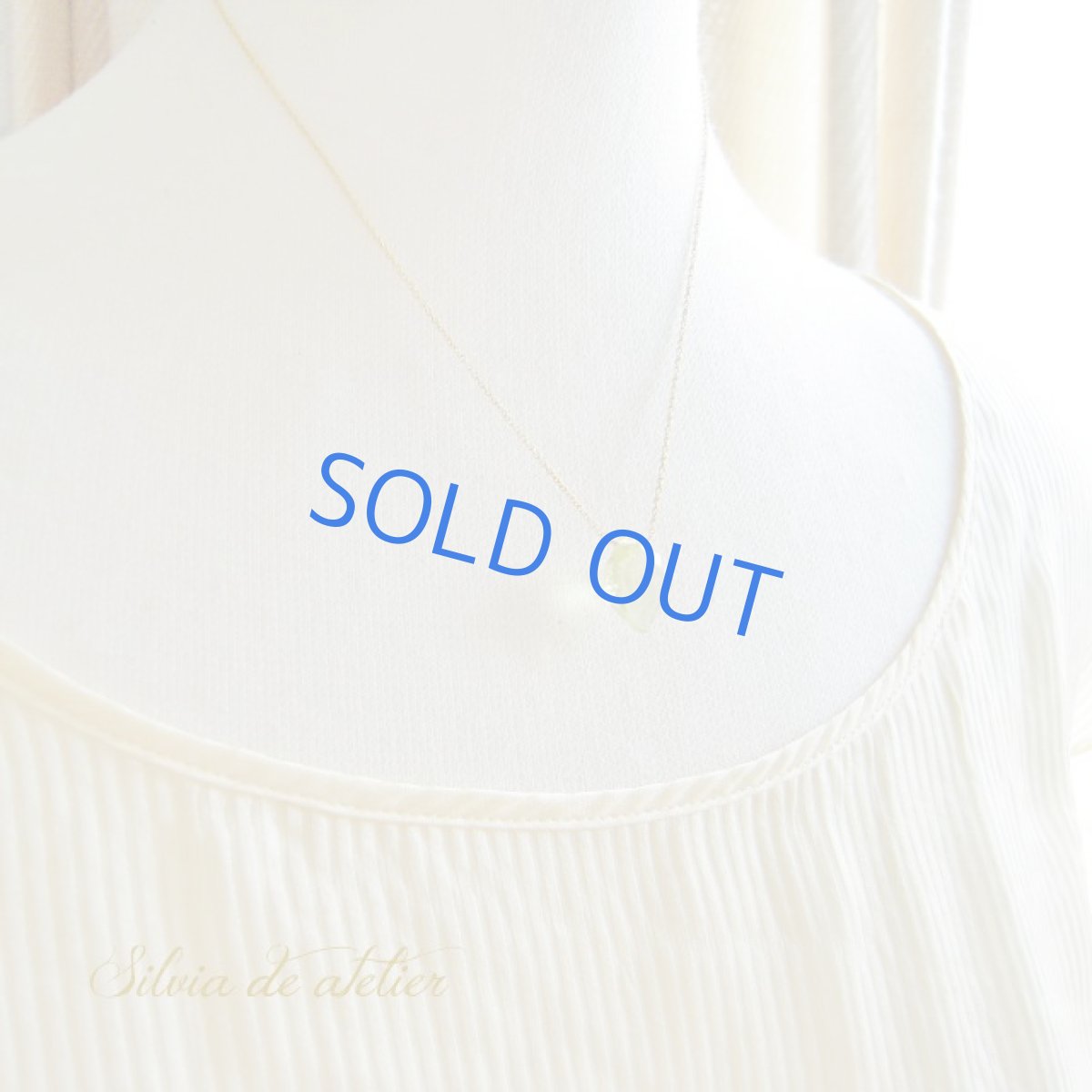 画像6:  超大粒　オロヴェルデ　スクエア　コンケーブカットジェム　　14kgfネックレス (6)