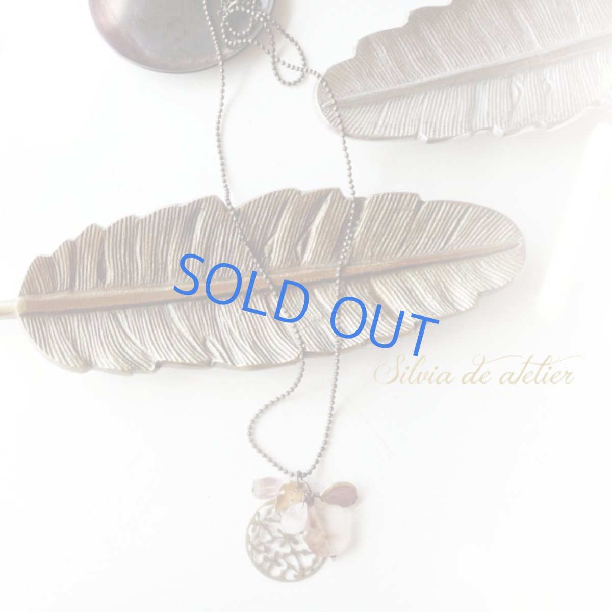 画像3:  アンティークゴールドチャーム　アメトリン他タンブル　ロングネックレス　 (3)