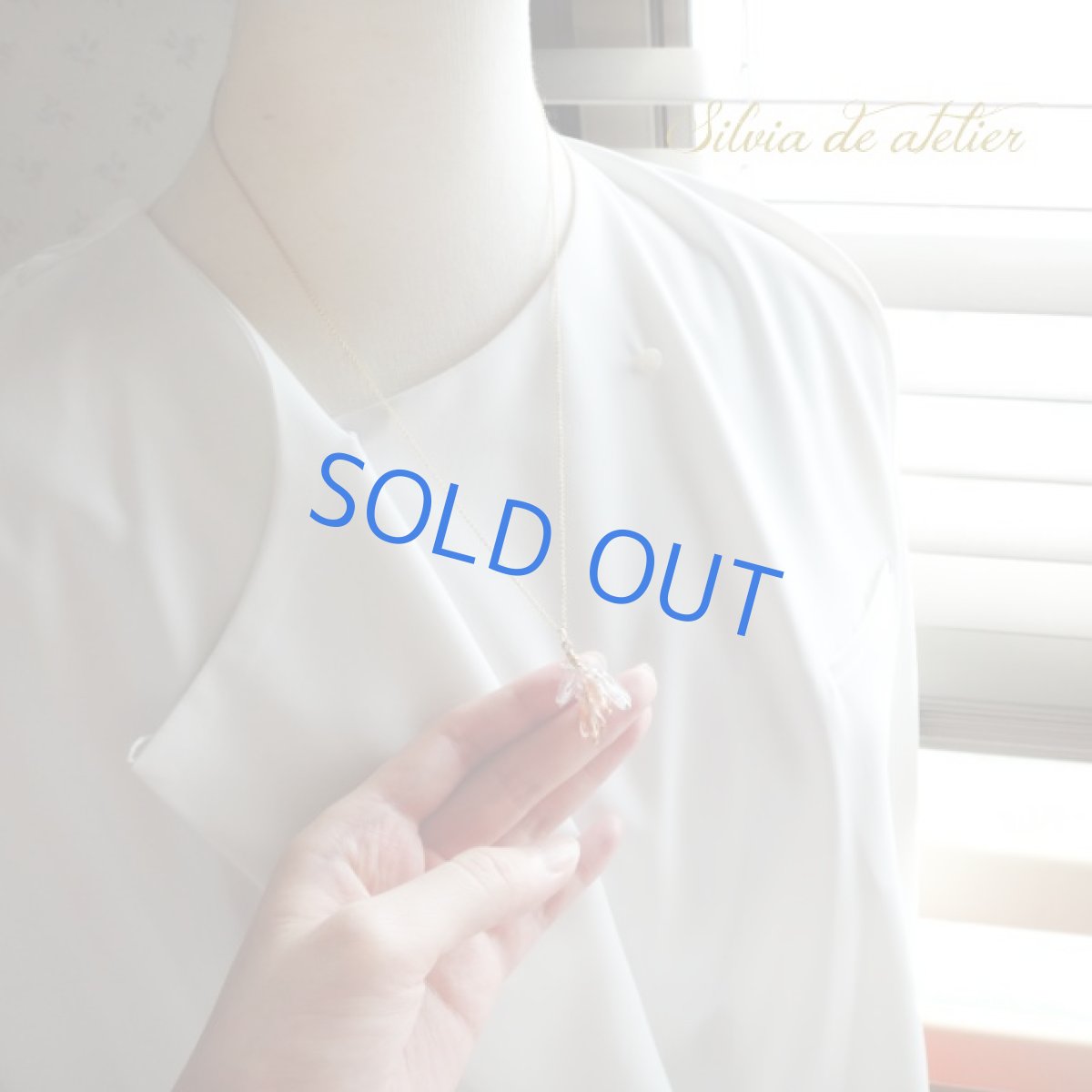 画像6:  ジルコニアクォーツ＆クリスタル　ブーケ　14kgfネックレス　約50cm (6)