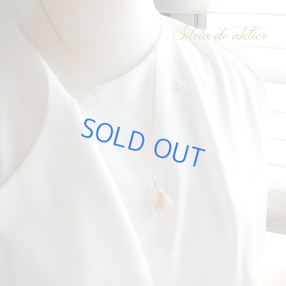 画像7:  ジルコニアクォーツ＆クリスタル　ブーケ　14kgfネックレス　約50cm (7)