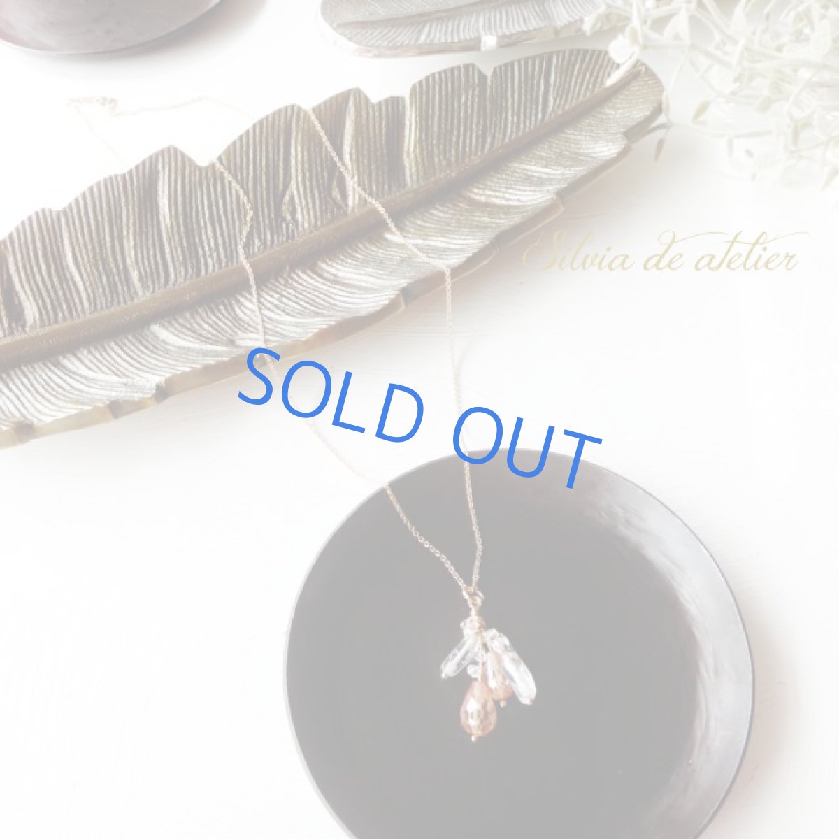 画像4:  ジルコニアクォーツ＆クリスタル　ブーケ　14kgfネックレス　約50cm (4)