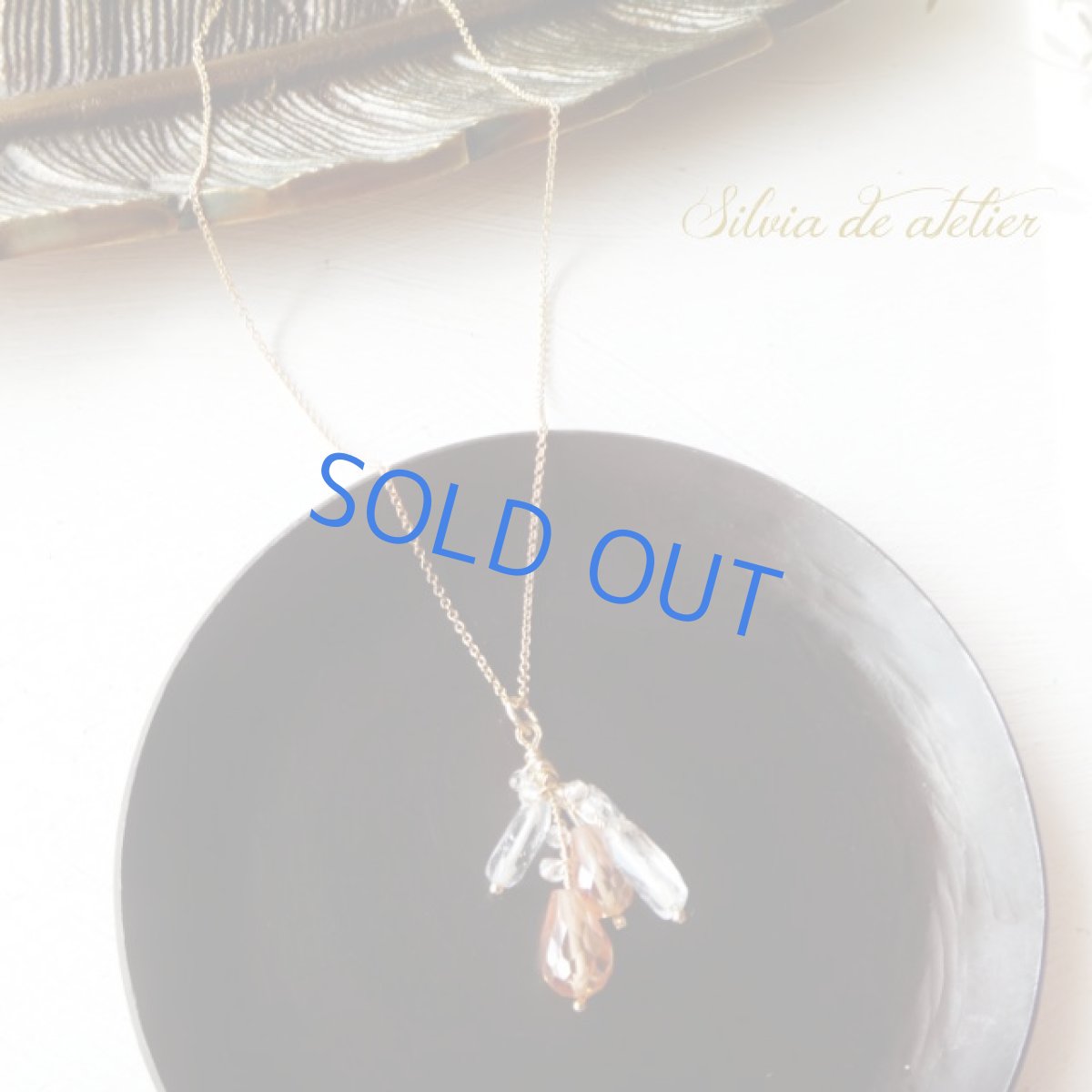 画像5:  ジルコニアクォーツ＆クリスタル　ブーケ　14kgfネックレス　約50cm (5)