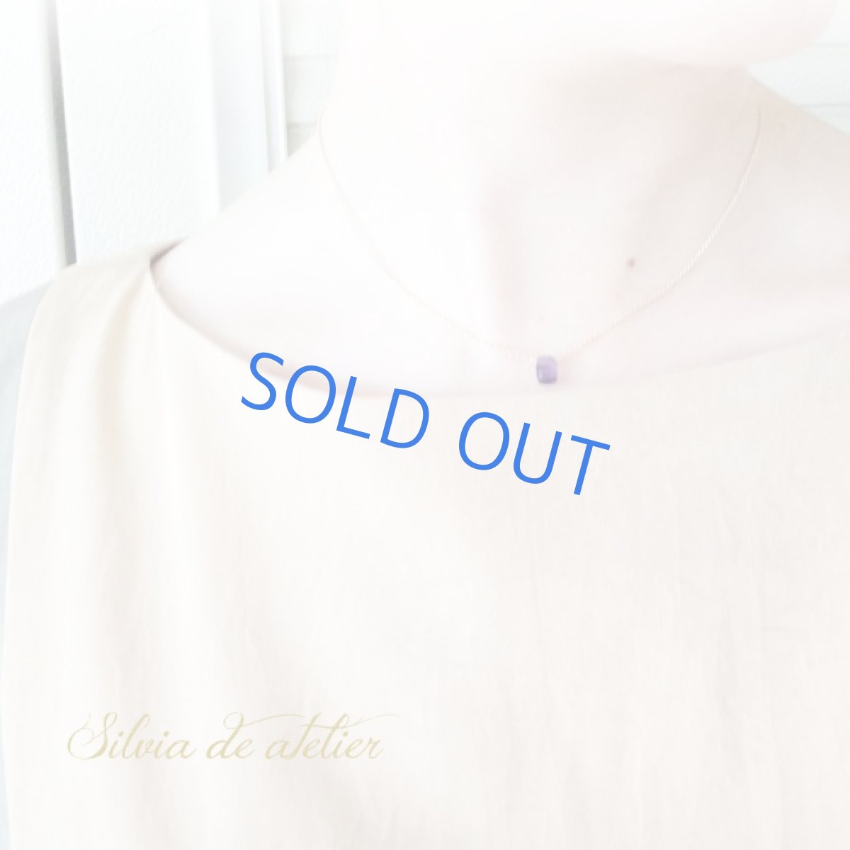 画像2: パープルカラー　アメジスト　レクタングル　カット　一粒　14kgfネックレス (2)