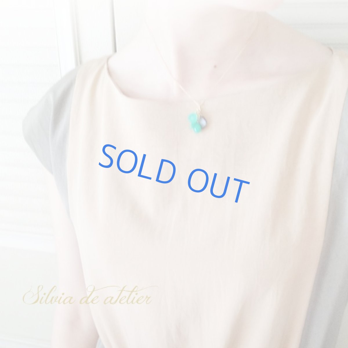 画像5:  クリソプレイズ＆グレームーンストーン　フリンジ　14kgfネックレス (5)