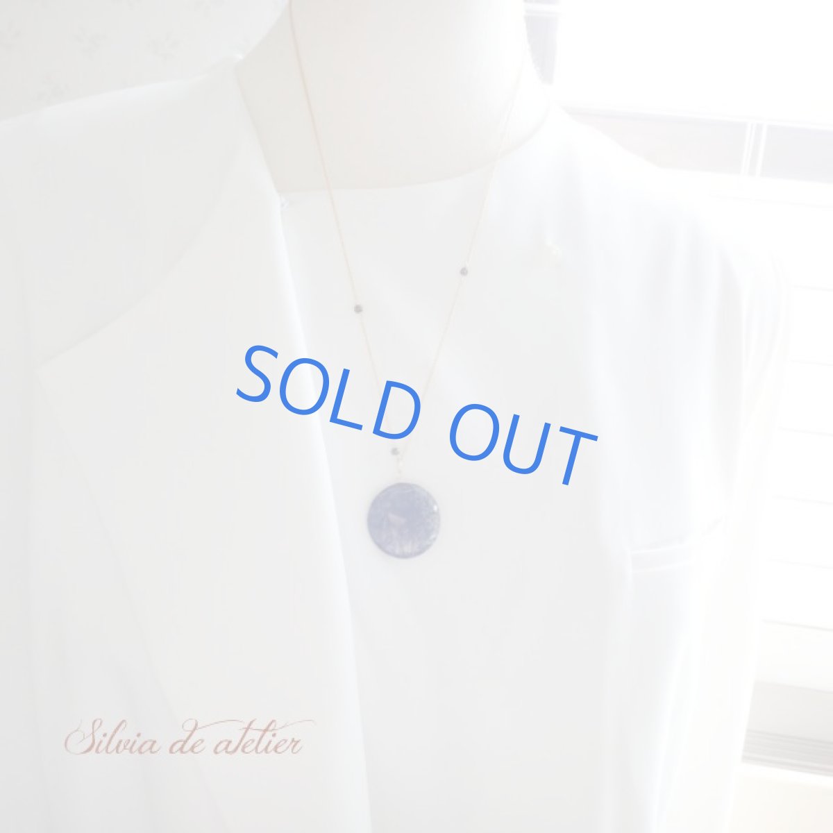 画像6: <1点もの＞ブラックルチルトルマリン　インクォーツ　特大サイズ　サークルディスク　ロング　ネックレス (6)