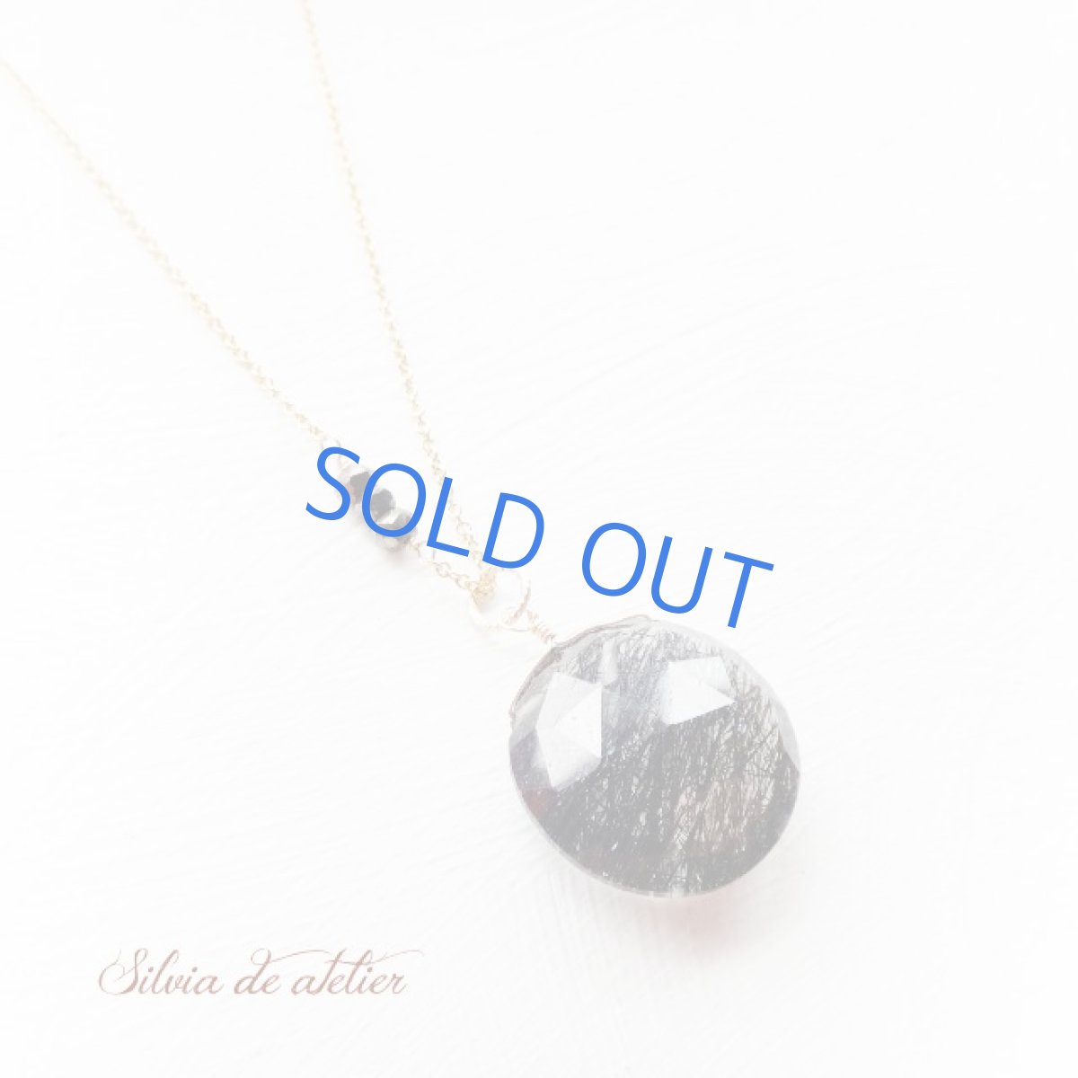 画像4: 【残り1】ブラックルチルトルマリン インクォーツ 超大粒サイズ サークルディスク ロング ネックレス (4)