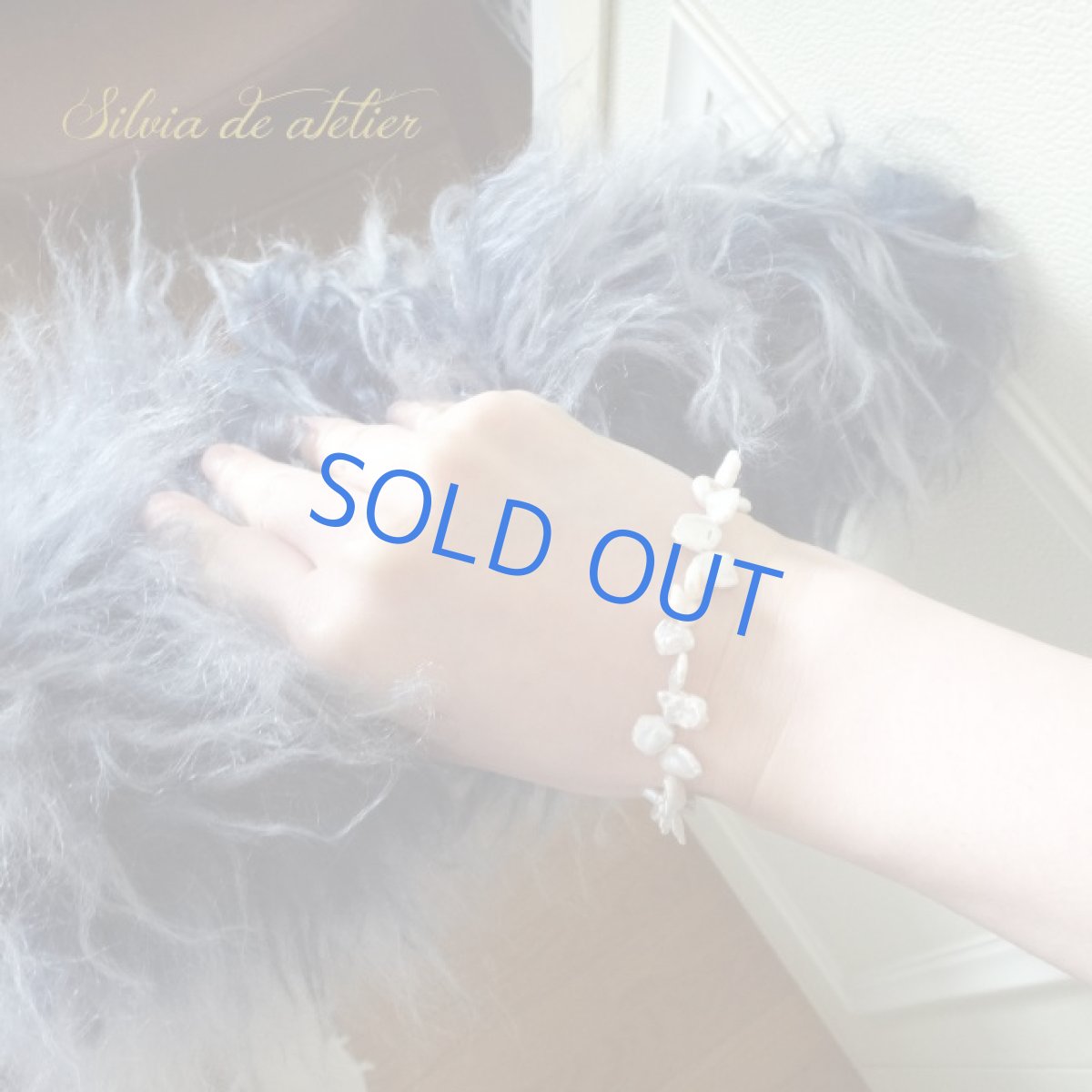 画像7: 残り1　花びら　ケシパール　ホワイト　淡水パール　クレオ　ブレスレット (7)