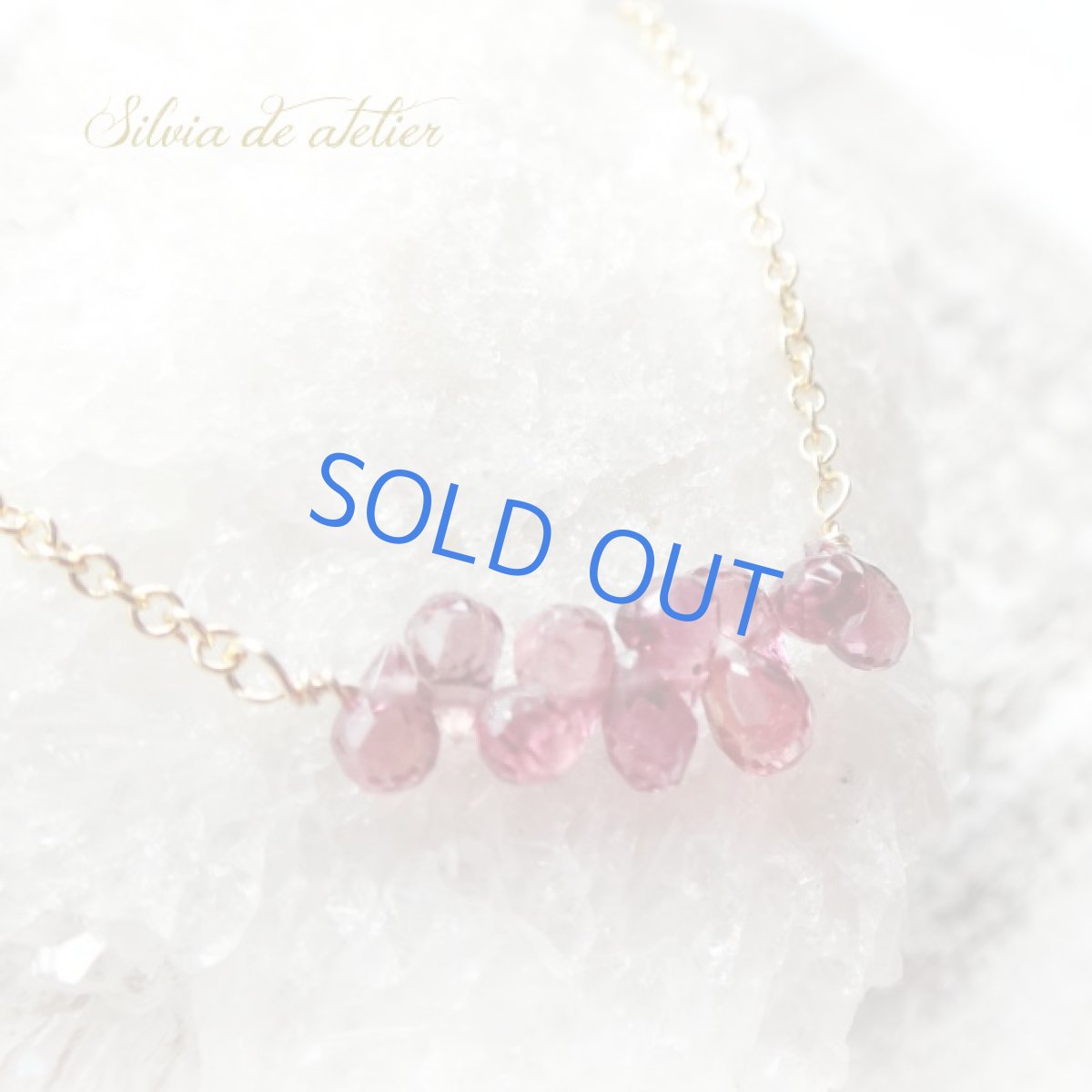 画像2: 半額SALE　残り３　AAA宝石質　レッドサファイア（パパラチアサファイア）　10粒ライン　サージカルステンレスネックレス (2)