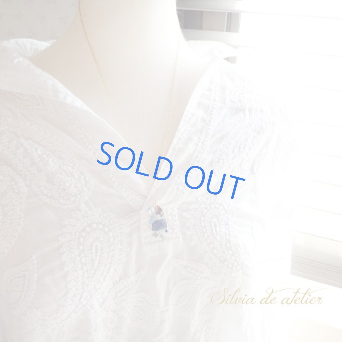 画像5: ＜1点もの＞ケニア産ディープブルーカイヤナイト　エスニックデザイン　14kgf　ロング　ネックレス (5)