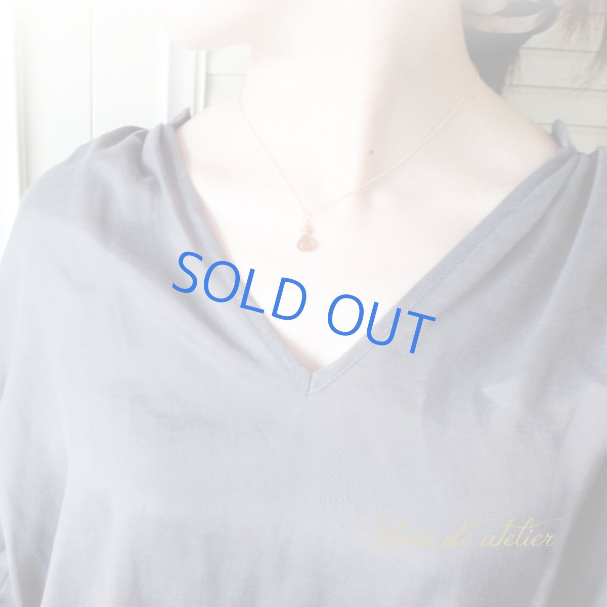 画像9: 半額SALE【ラスト１】チベット産　アンデシン　ＡＡＡマロンドロップ　サージカルステンレスネックレス (9)