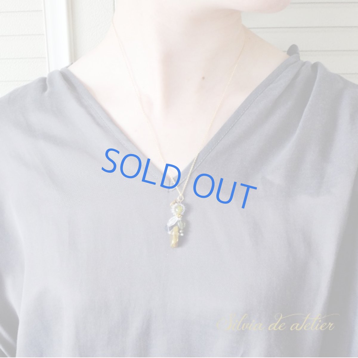 画像6: ＜1点もの＞グリーントルマリン　ゴールドクォーツ　エスニックデザイン　14kgf　ロング　ネックレス (6)