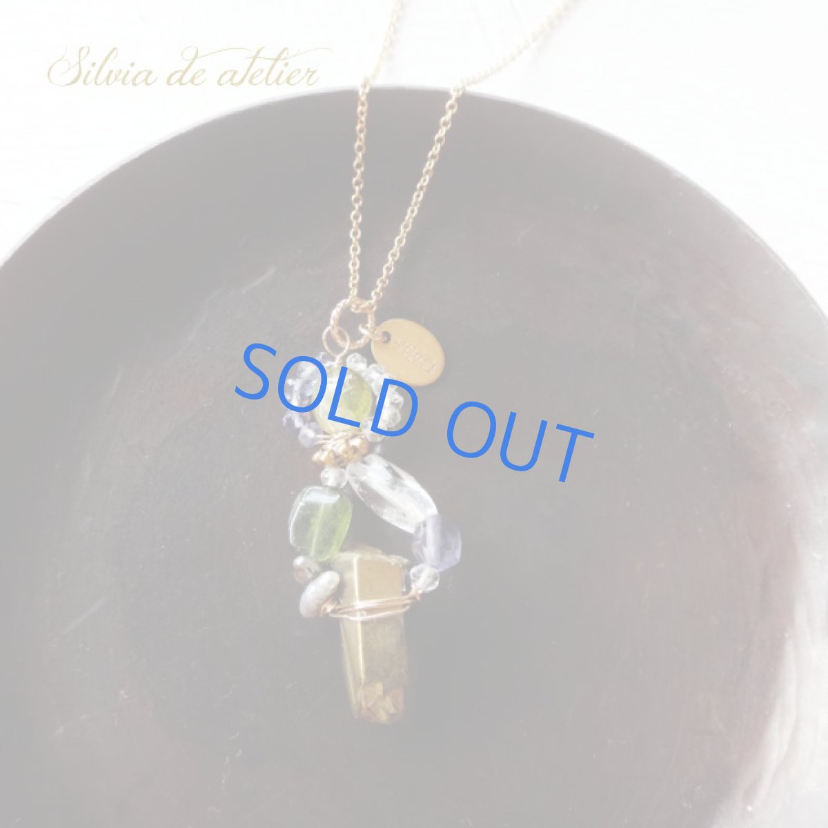 画像4: ＜1点もの＞グリーントルマリン　ゴールドクォーツ　エスニックデザイン　14kgf　ロング　ネックレス (4)