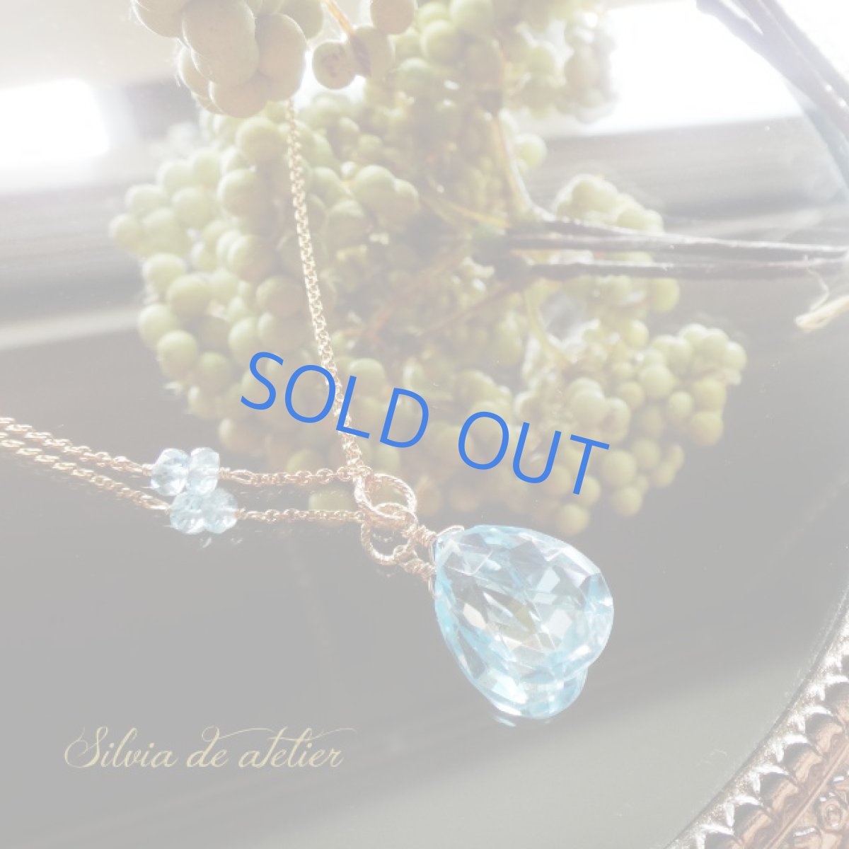 画像2: ＜訳あり残り1・大粒＞宝石質ＡＡＡ　スカイブルートパーズ　サンタマリアアクアマリン付き　アシンメトリー　約50ｃｍ　14kgfネックレス (2)