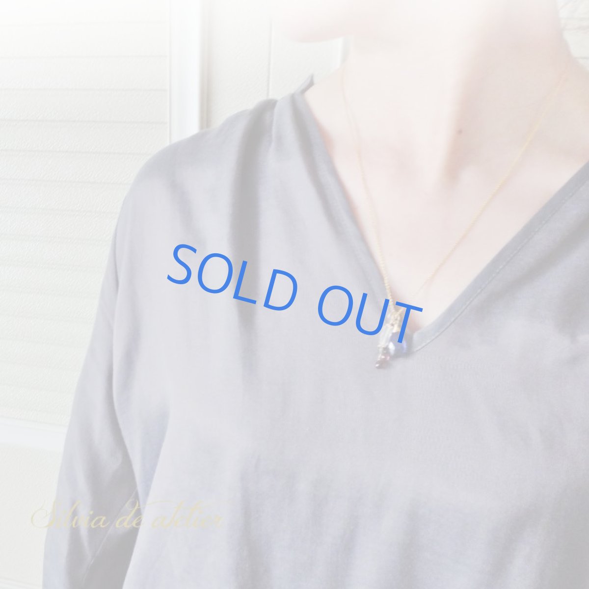 画像6: ＜1点もの＞大粒アイオライト　エスニッククリスタル　ダブルチャーム　約50cm14kgfネックレス (6)