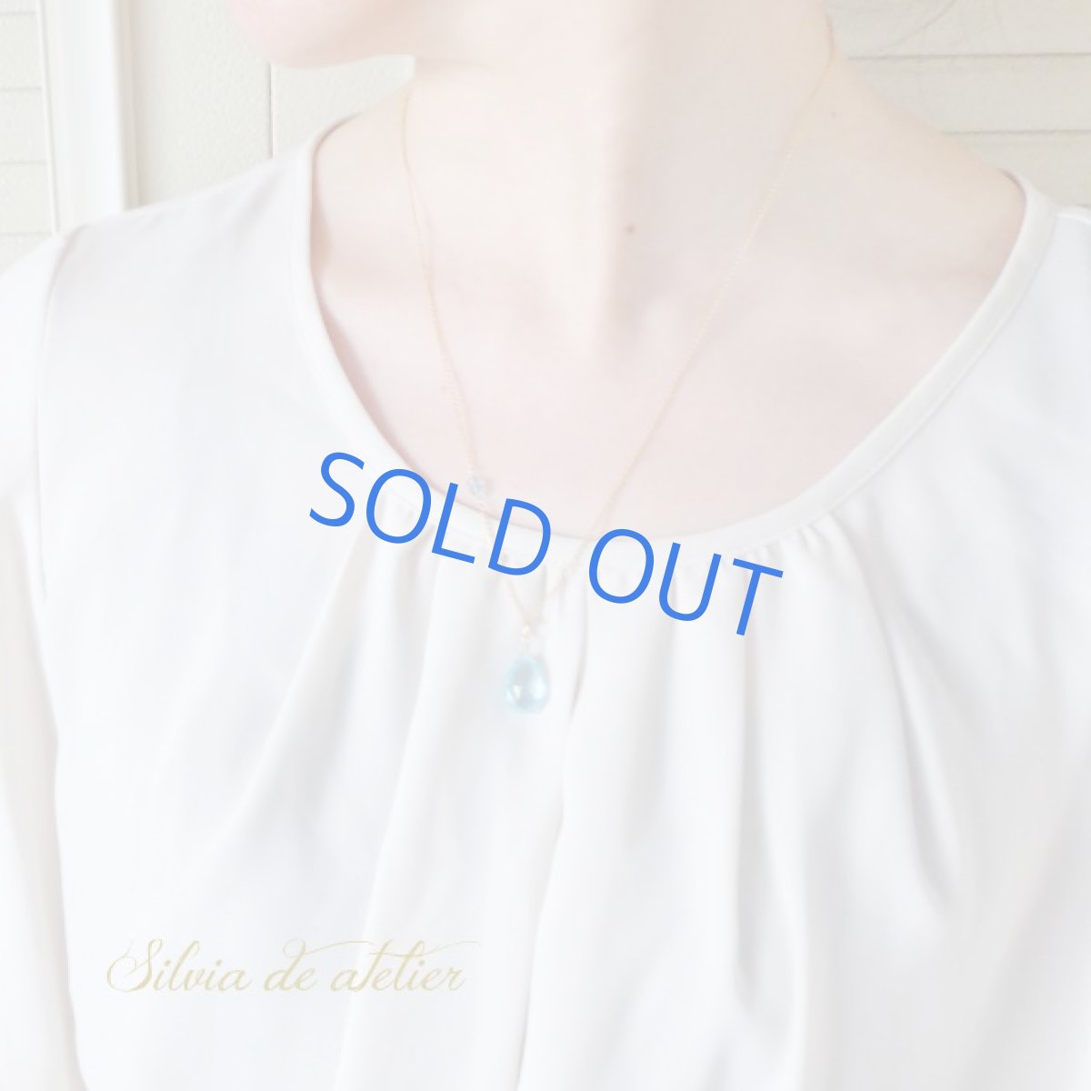 画像7: ＜訳あり残り1・大粒＞宝石質ＡＡＡ　スカイブルートパーズ　サンタマリアアクアマリン付き　アシンメトリー　約50ｃｍ　14kgfネックレス (7)