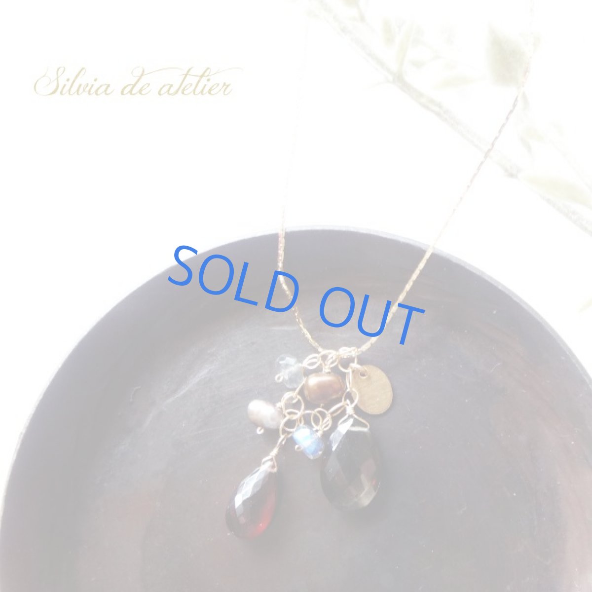 画像3: ＜1点もの＞スモーキークォーツ&ガーネット　チェーンチャーム　ストリングスチェーン　ロング　ネックレス (3)