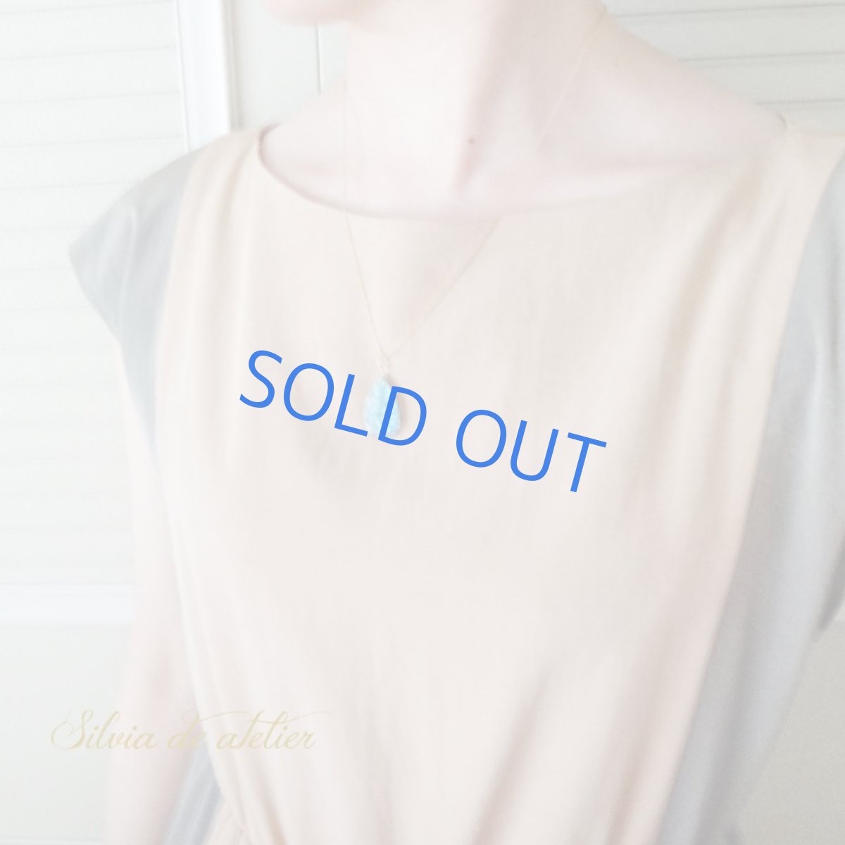 画像8: <残り1>大粒 ラブラドライト カービングフラワー ペアシェイプ 約50cm 14kgfネックレス (8)