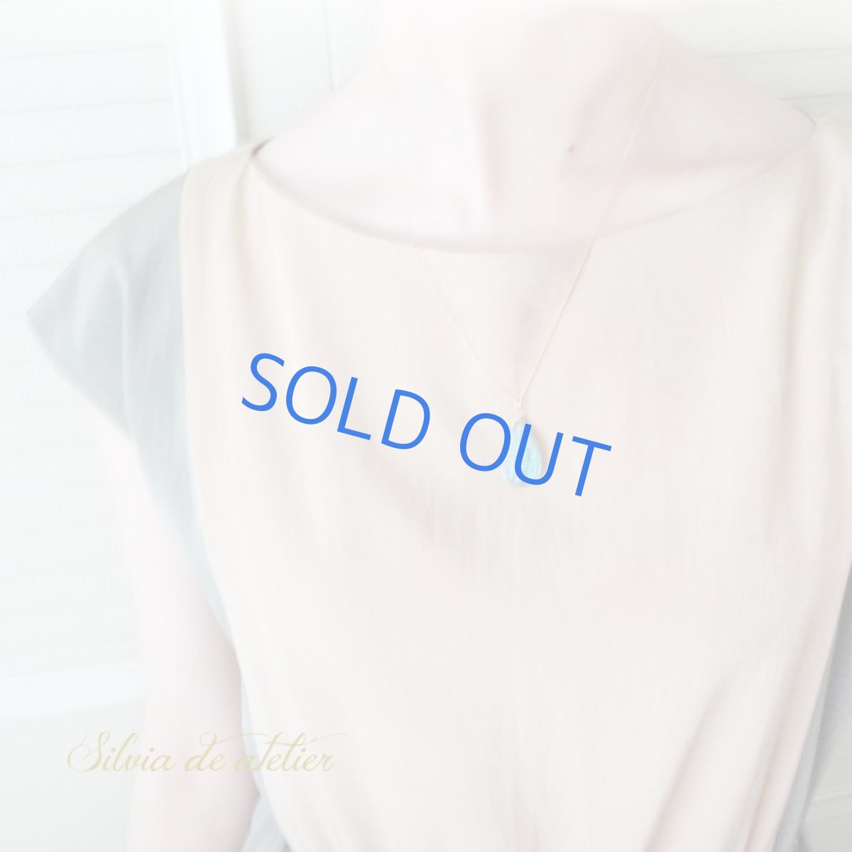 画像9: <残り1>大粒 ラブラドライト カービングフラワー ペアシェイプ 約50cm 14kgfネックレス (9)