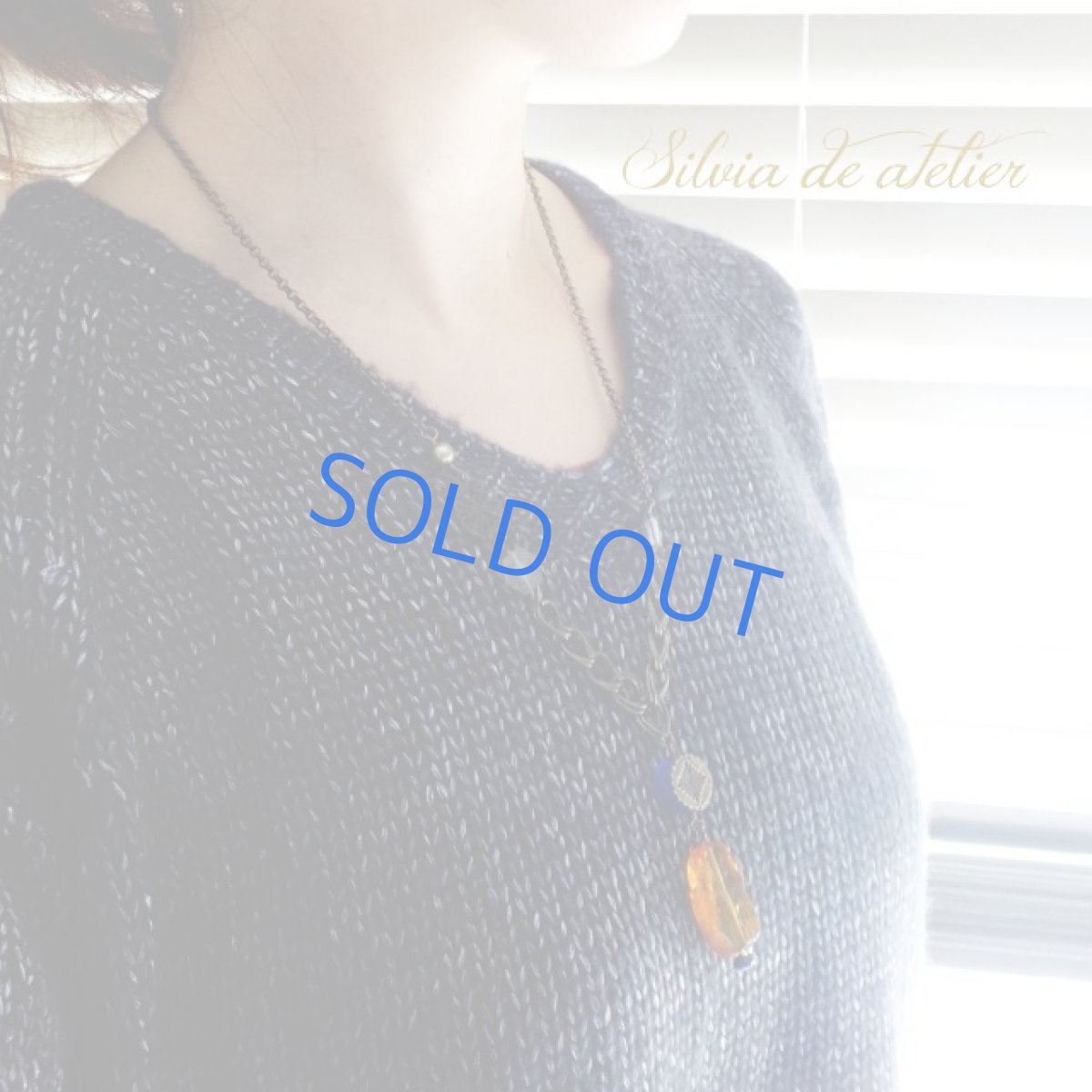 画像6: ＜A>1点もの　琥珀タンブル　エスニック　アンティークゴールド　ネックレス (6)