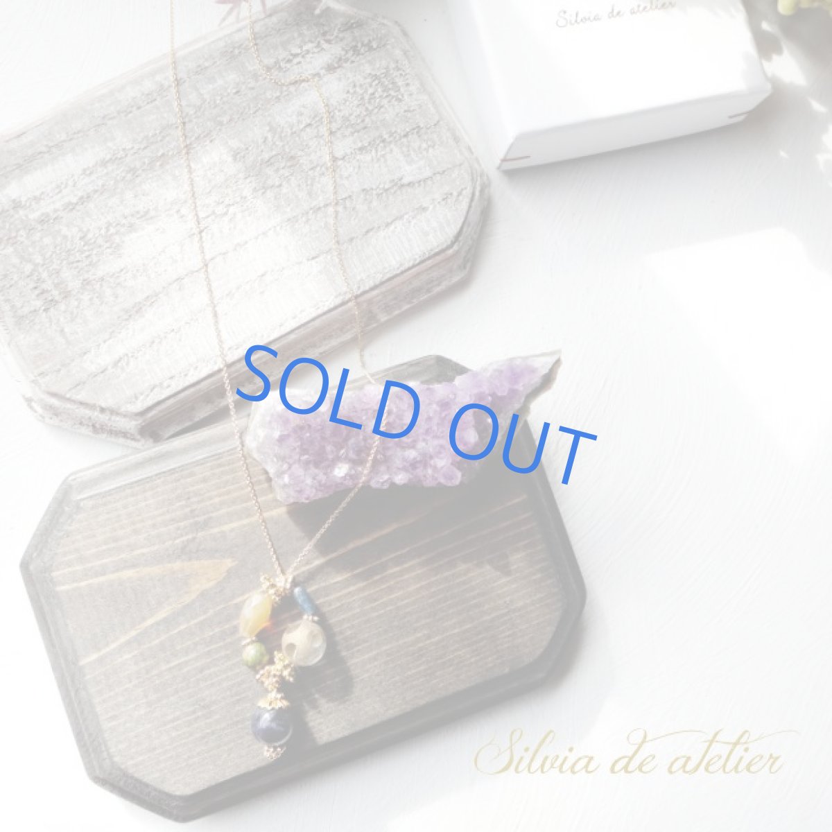 画像2: 1点もの　エスニック　チャーム　ドットガラス　14kgfネックレス (2)