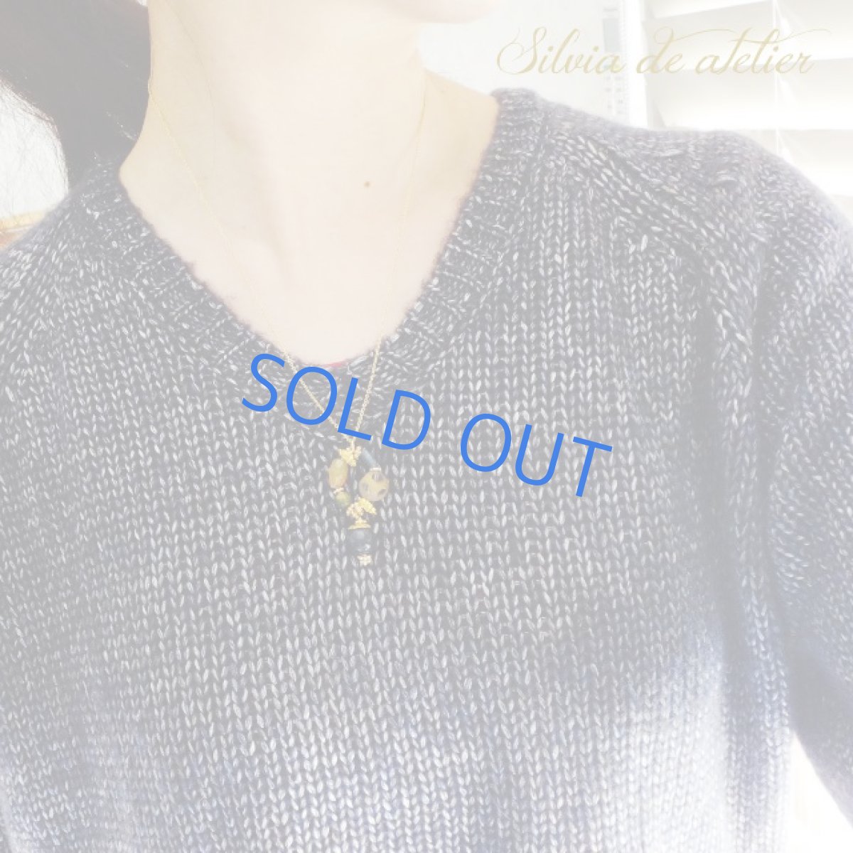 画像5: 1点もの　エスニック　チャーム　ドットガラス　14kgfネックレス (5)