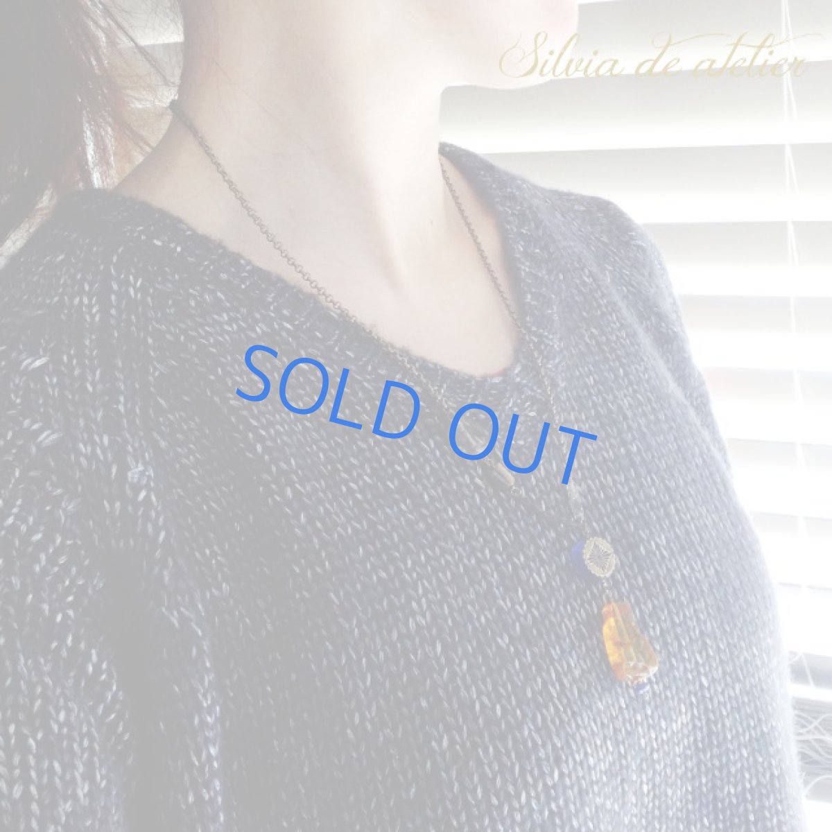 画像6: ＜B>1点もの　琥珀タンブル　エスニック　アンティークゴールド　ネックレス (6)