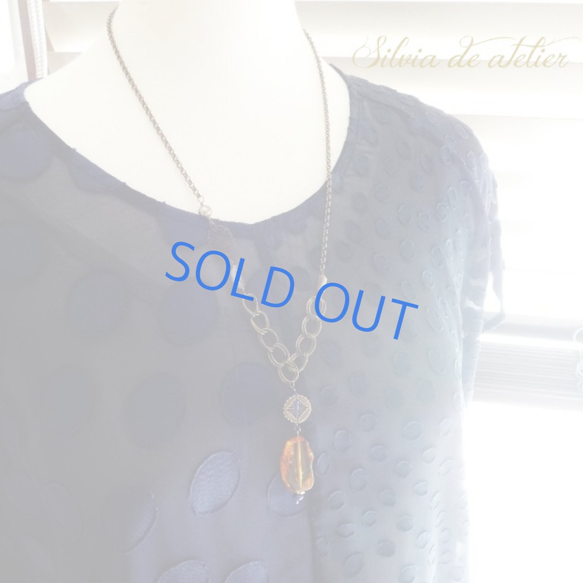 画像5: ＜A>1点もの　琥珀タンブル　エスニック　アンティークゴールド　ネックレス (5)