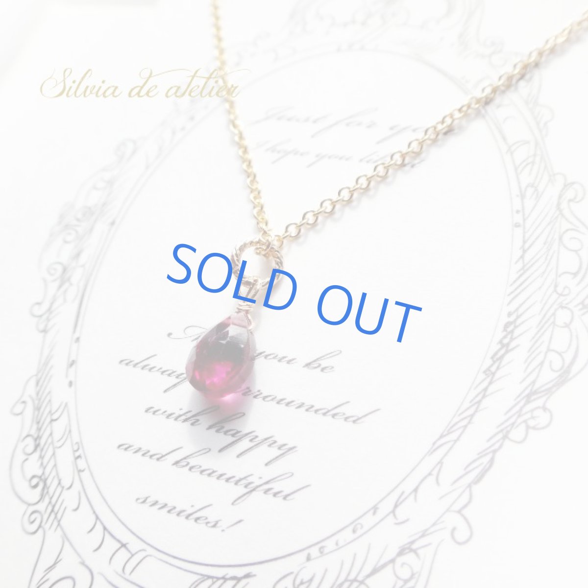 画像3: ミニ　ロードライトガーネット　ペアシェイプ　14kgfネックレス (3)