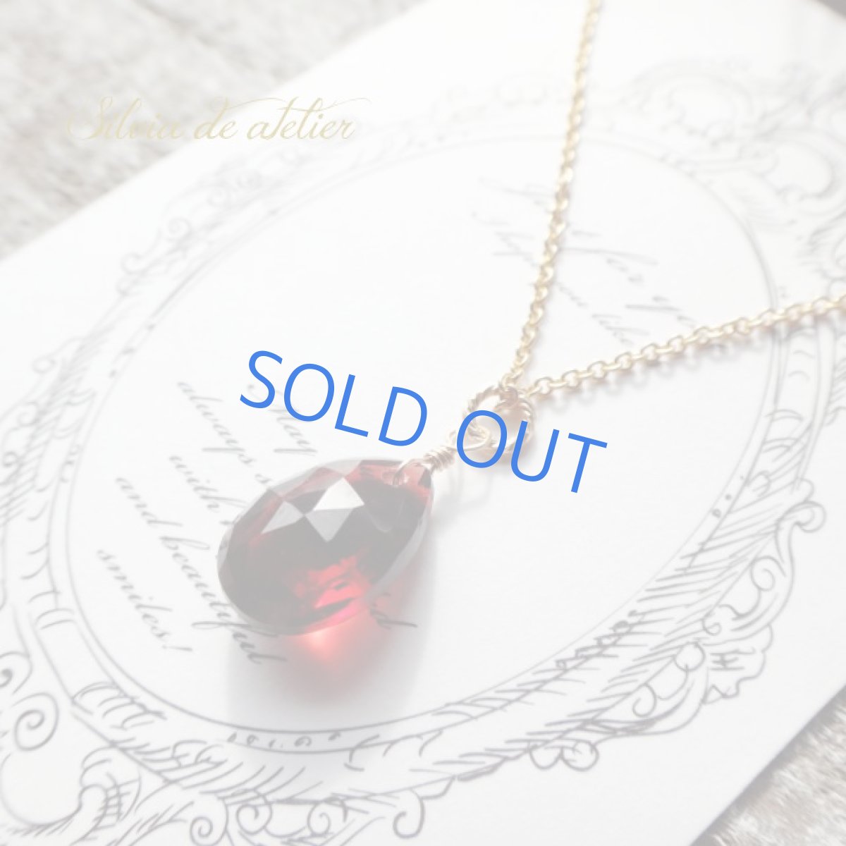 画像4: <残り1＞大粒　モザンビーク産ガーネット　ペアシェイプ　14kgfネックレス (4)