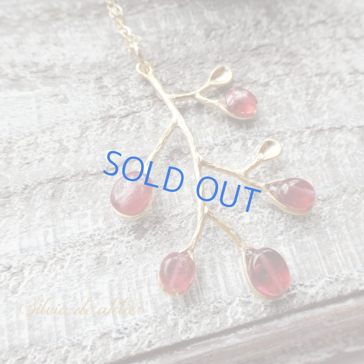 画像3: ガーネット 木の実チャーム 14kgfネックレス約50cm (3)