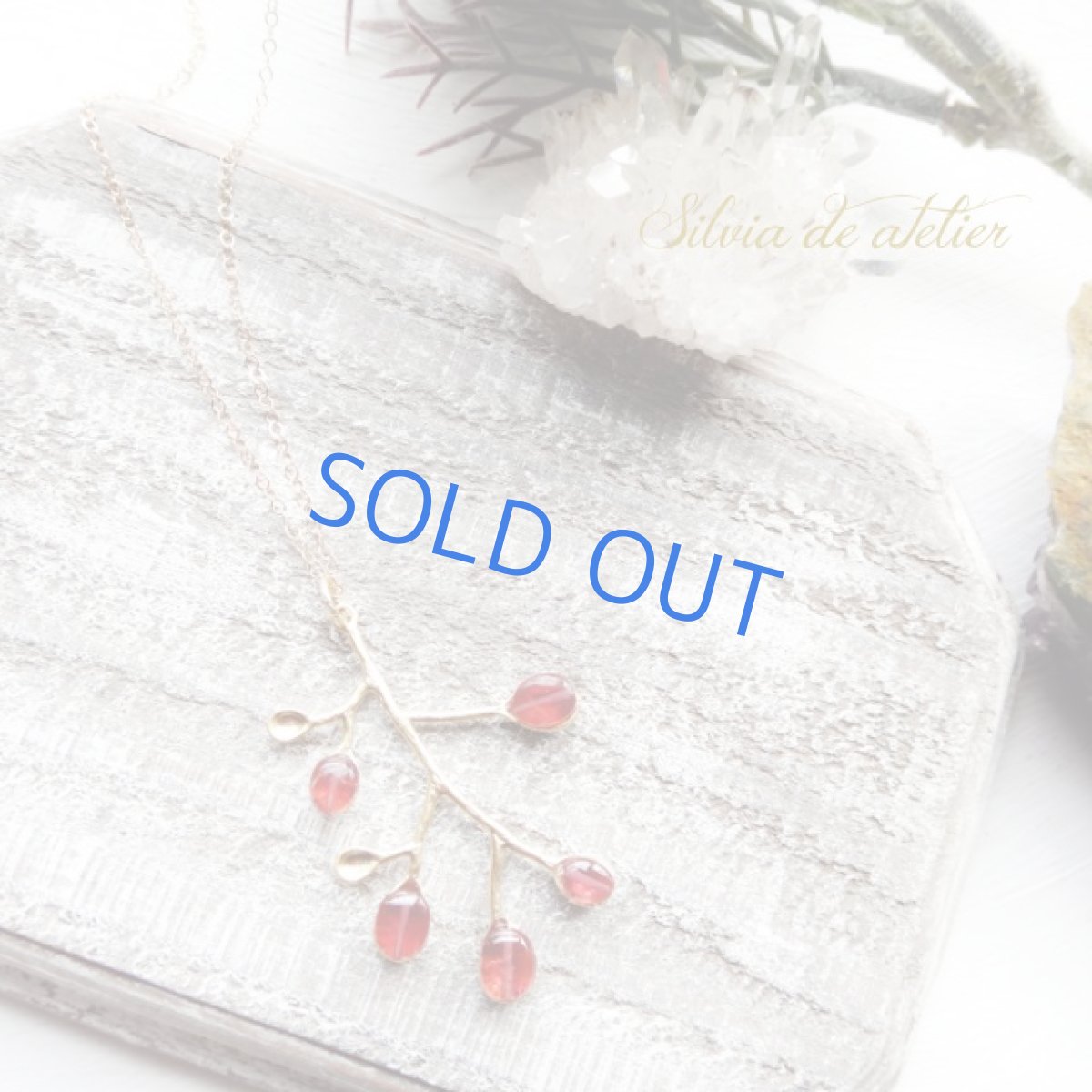 画像2: ガーネット 木の実チャーム 14kgfネックレス約50cm (2)