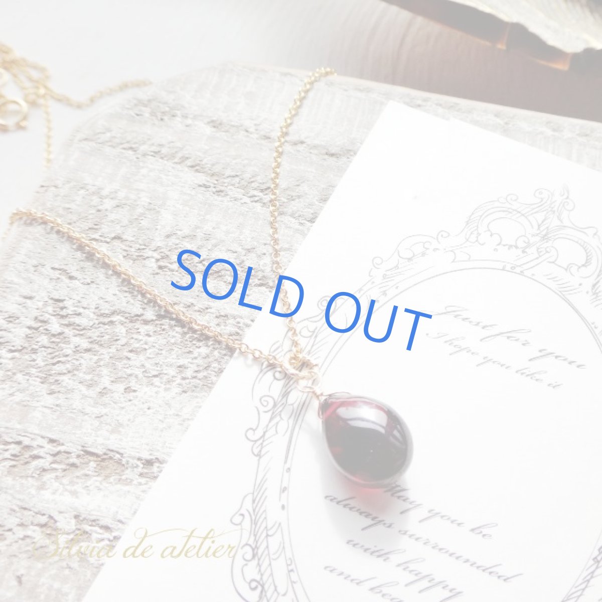 画像5: 大粒　ロードライトガーネット　スムースペアシェイプ　14kgfネックレス (5)