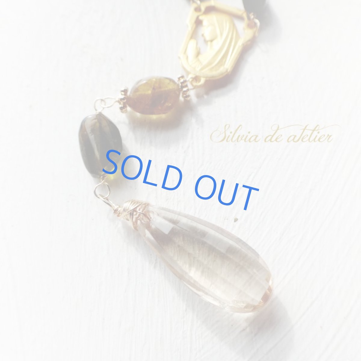 画像4: 1点もの　ロザリオ風　グリーントルマリン　ゴールドネックレス (4)