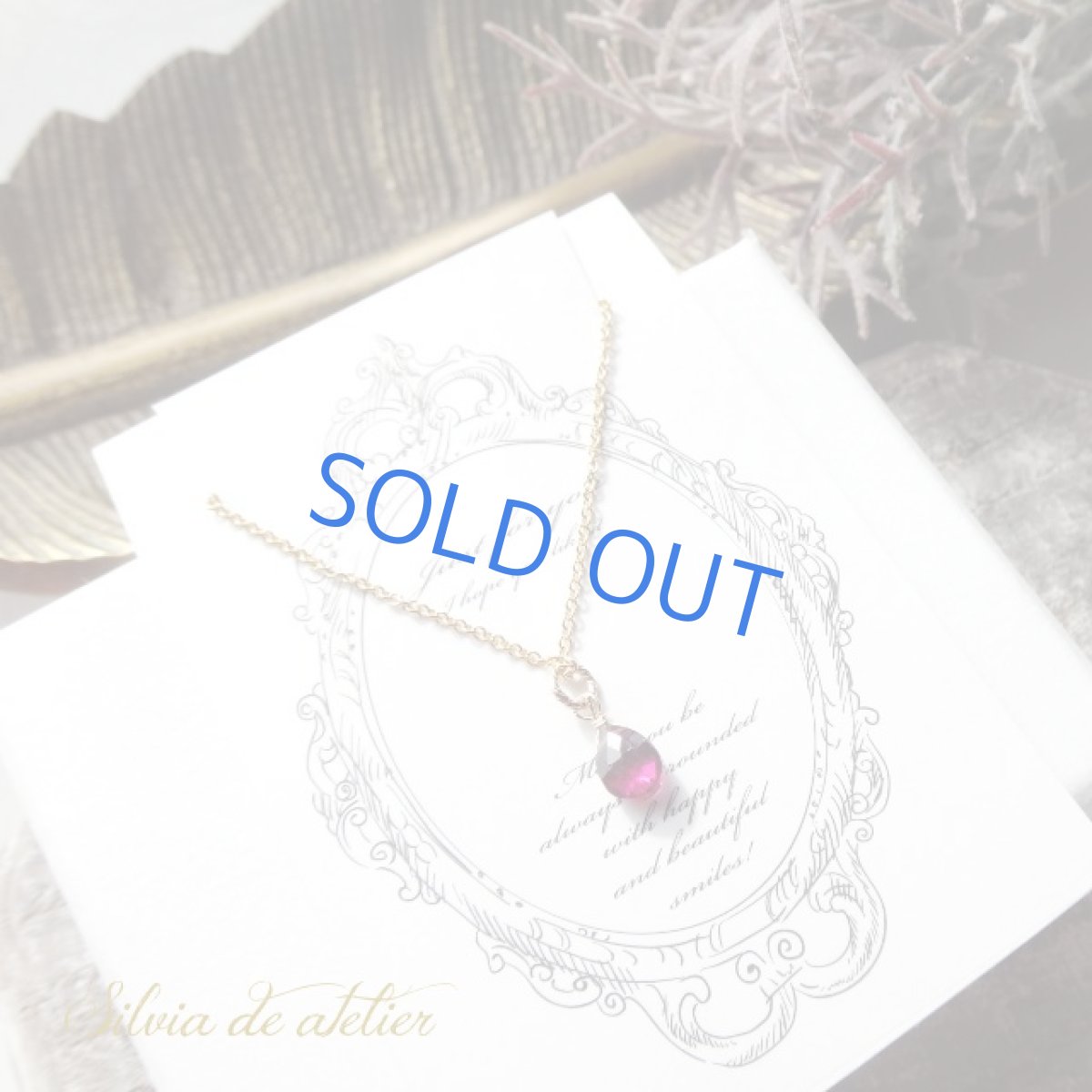 画像5: ミニ　ロードライトガーネット　ペアシェイプ　14kgfネックレス (5)