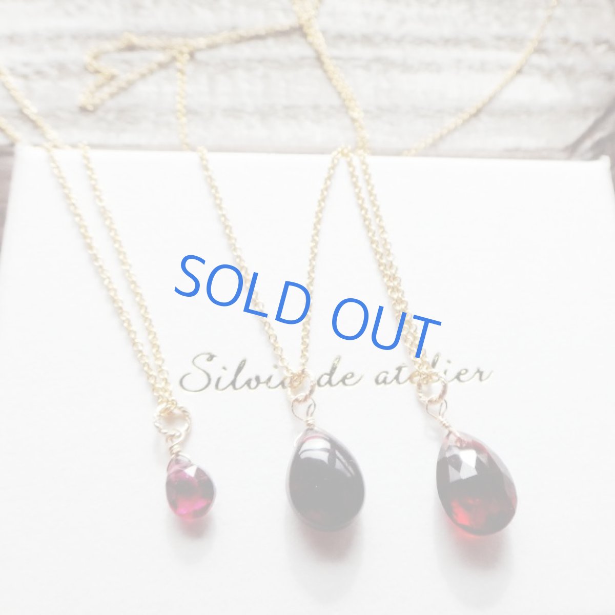 画像6: 大粒　ロードライトガーネット　スムースペアシェイプ　14kgfネックレス (6)