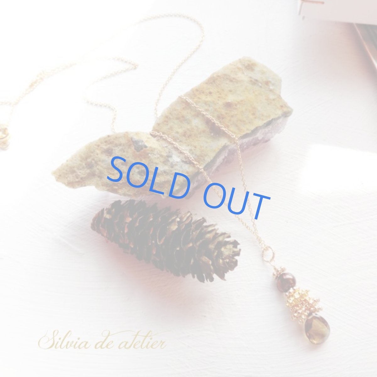 画像3: 1点もの　ビアクォーツチャーム　14kgfネックレス約50cm (3)