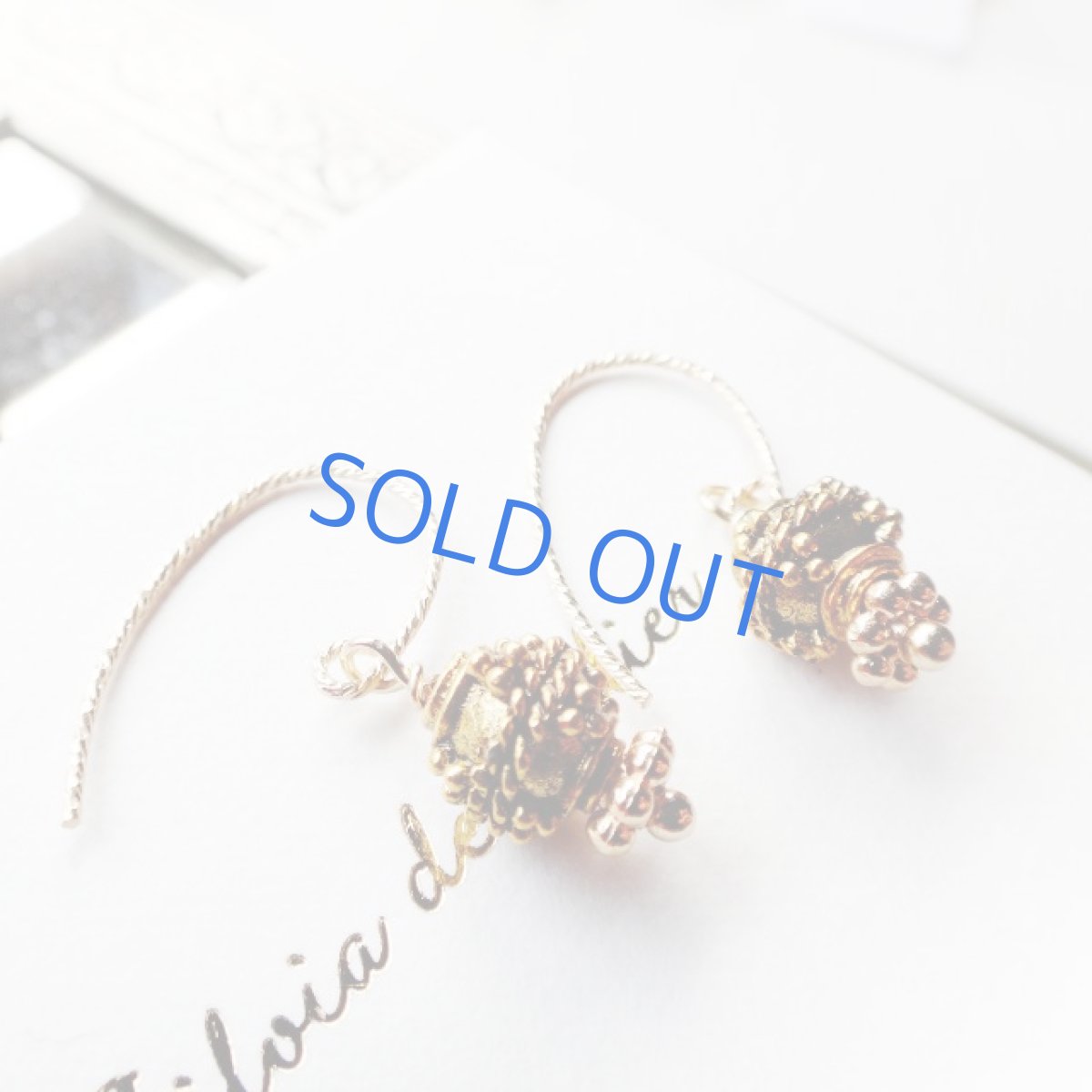 画像4: <限定1＞エスニック真鍮ビーズ　14kgfグリッターフックピアス (4)