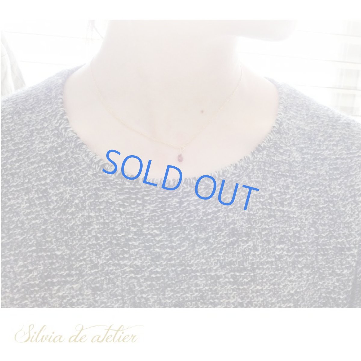 画像6: ミニ　ロードライトガーネット　ペアシェイプ　14kgfネックレス (6)