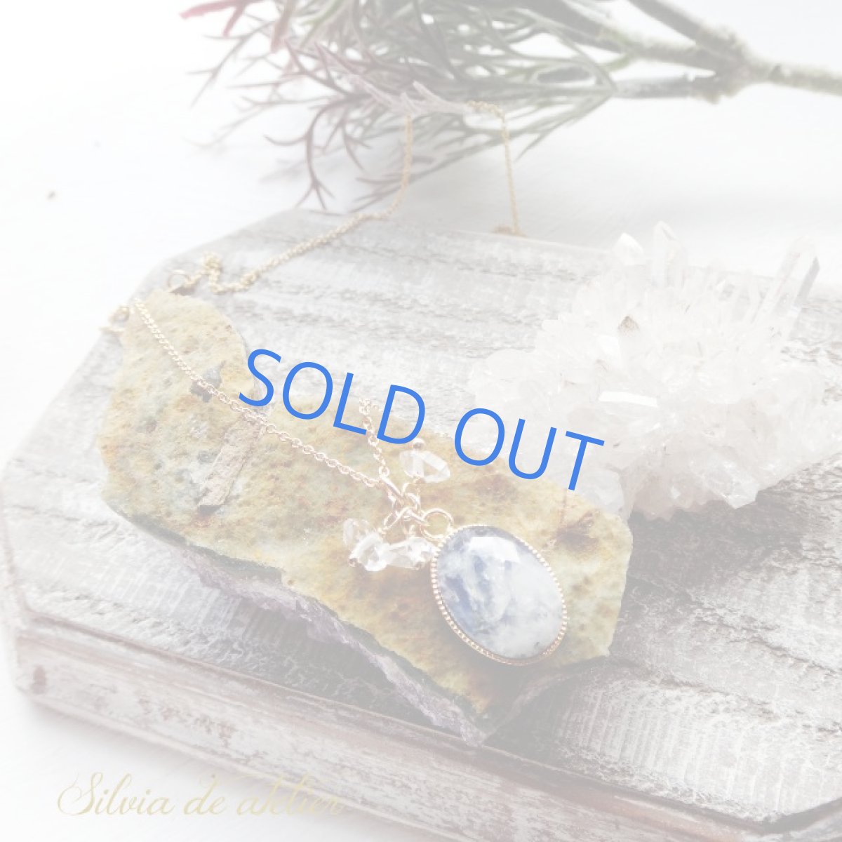 画像4: ヘマタイト＆レインボームーンストーン　カボション　14kgfネックレス約50cm (4)