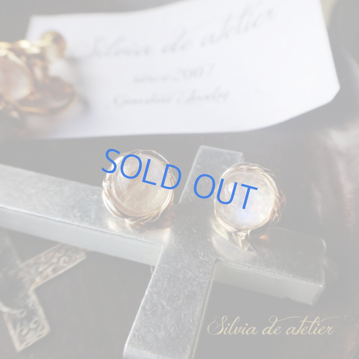 画像6: 在庫僅少　レインボームーンストーン　プチカボション　14ｋｇｆスタッドピアス (6)