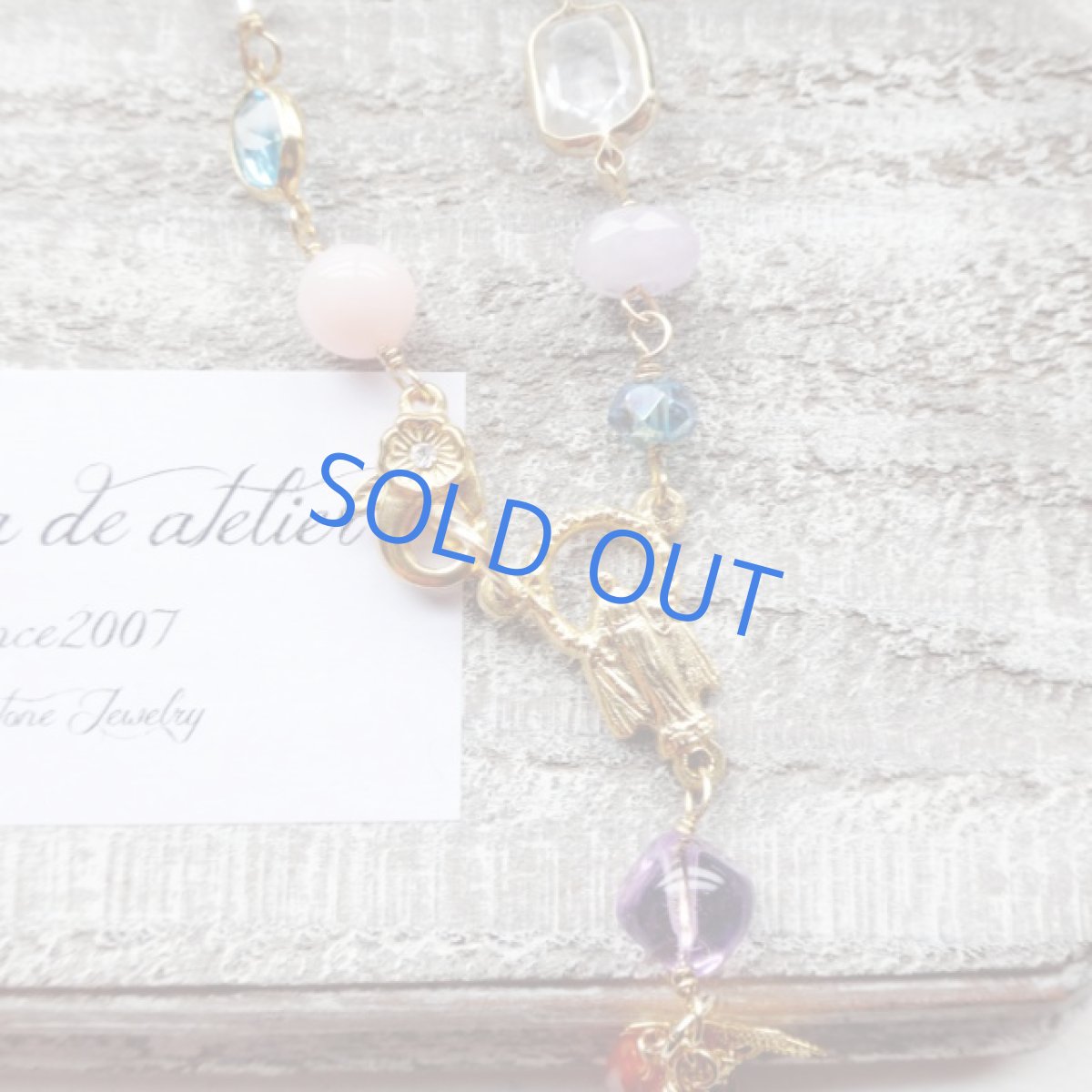 画像2: カラーパーツ　ロザリオ＆バッグチャーム　ゴールドメッキブレスレット (2)